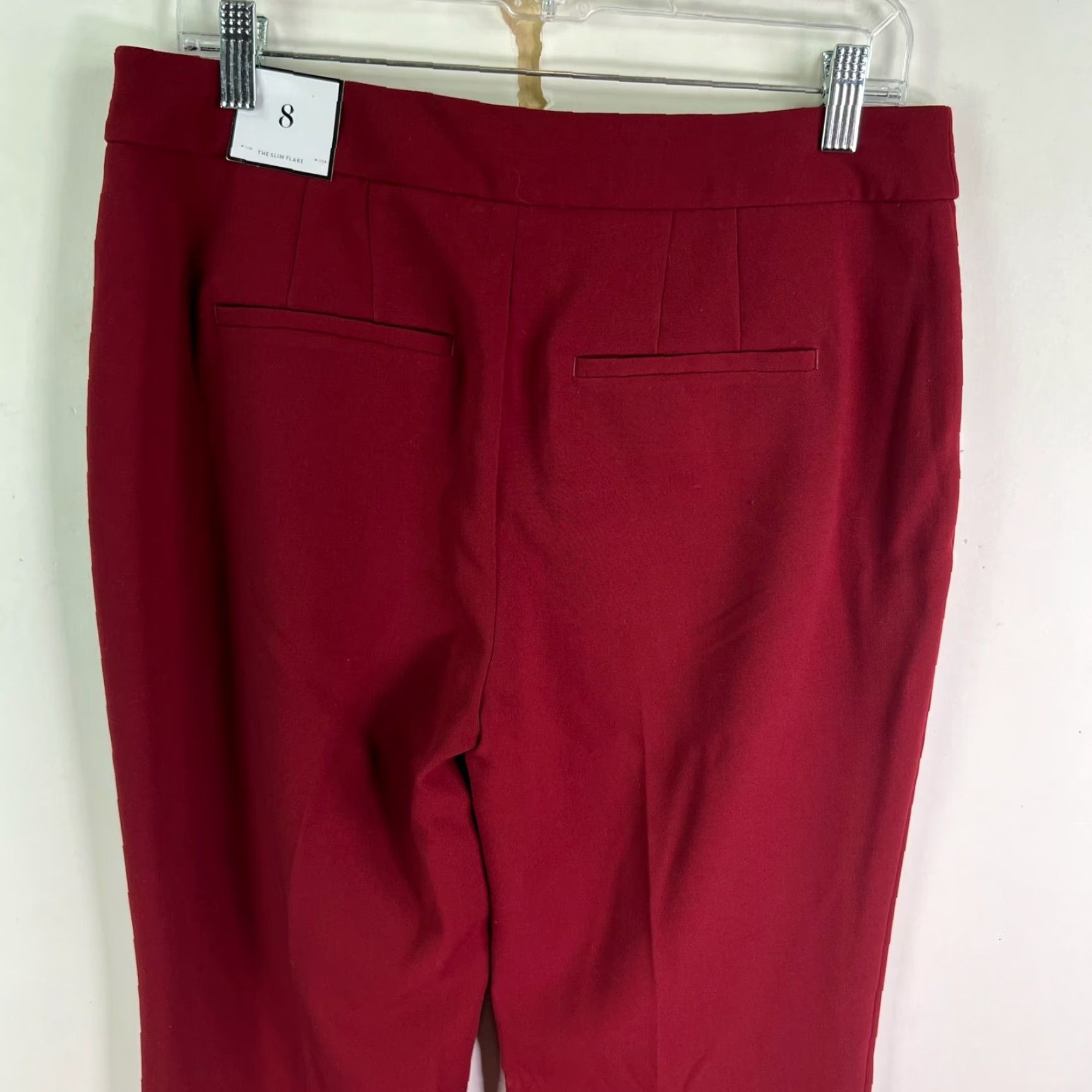 White House Black Market White House Black Market Slim Lined Wide Leg Pants Womens Size 8 Maroon 32X34 Size 30" / US 8 / IT 44 - 6 Thumbnail