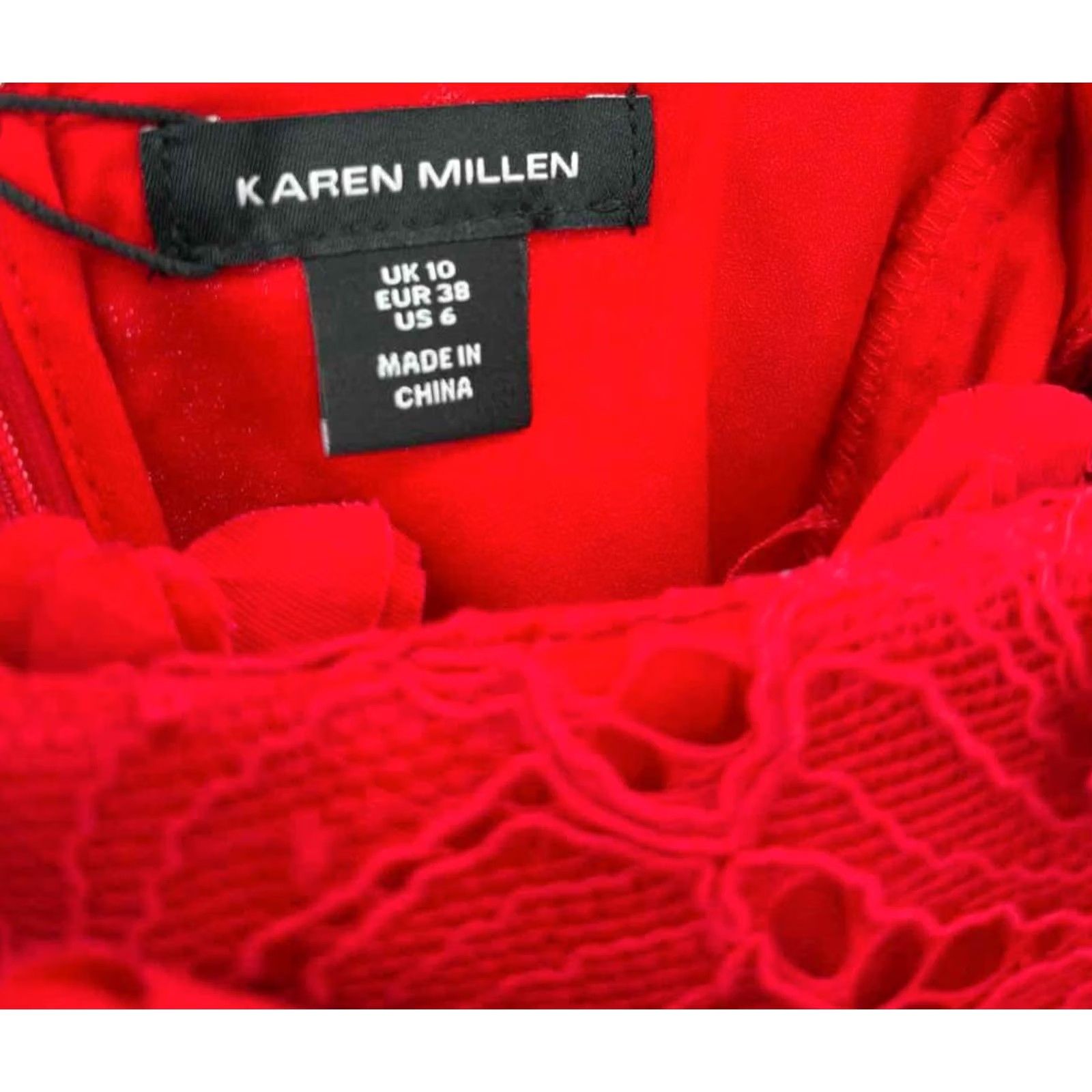 Karen Millen Karen Millen Red Dress Short Long Sleeve 6 Regular Womens Size M / US 6-8 / IT 42-44 - 3 Thumbnail