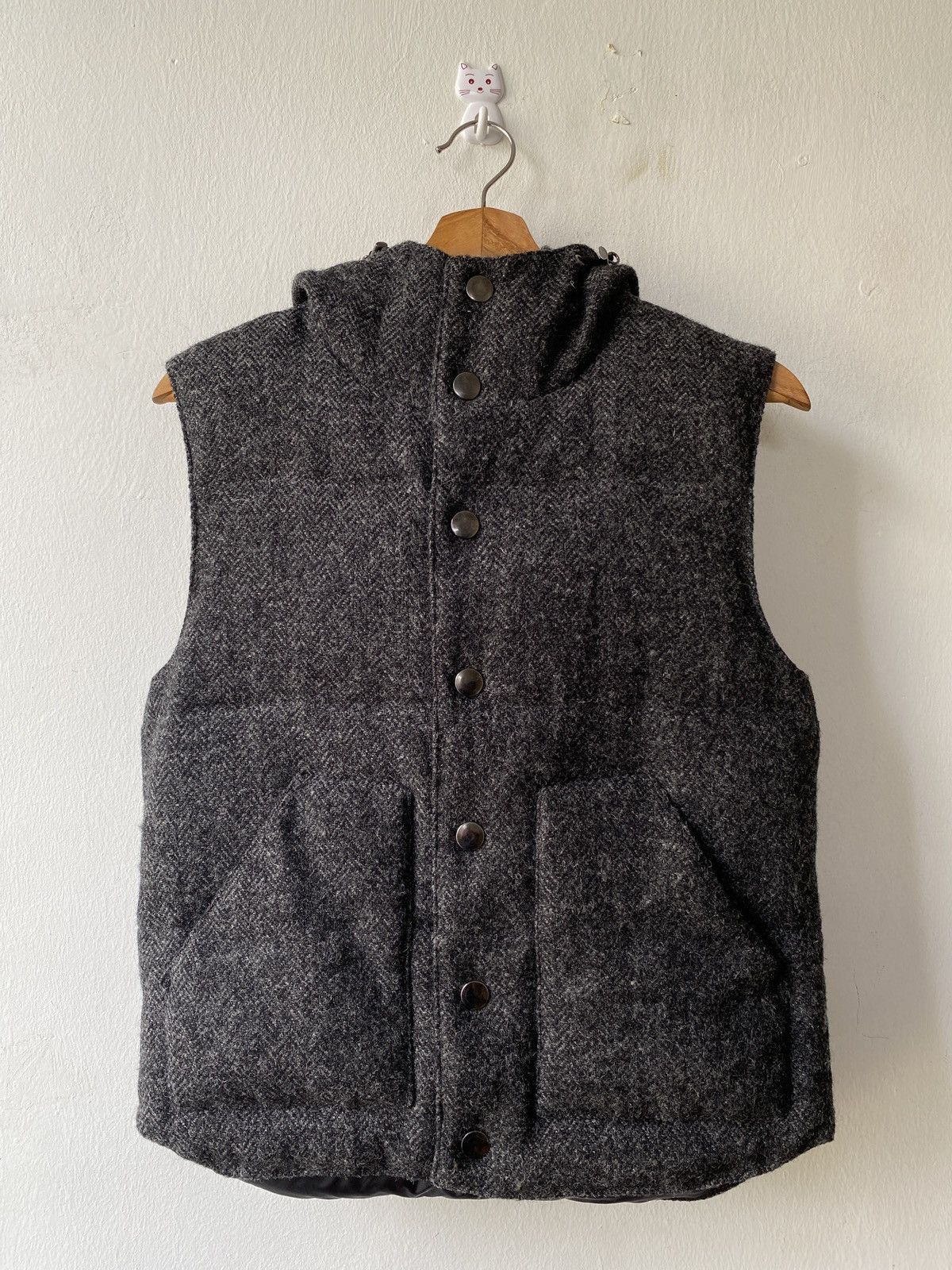 Harris Tweed × Japanese Brand × Journal Standard Harris Tweed X Journal Standard Wool Puffer Vest Hoodie Size US M / EU 48-50 / 2 - 4 Thumbnail