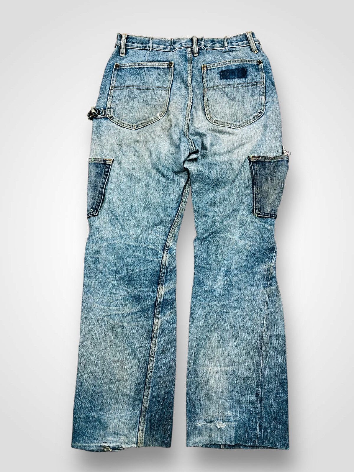 If Six Was Nine 90s Workwear Style Cargo Jeans Skull Button (38) Size US 30 / EU 46 - 2 Thumbnail