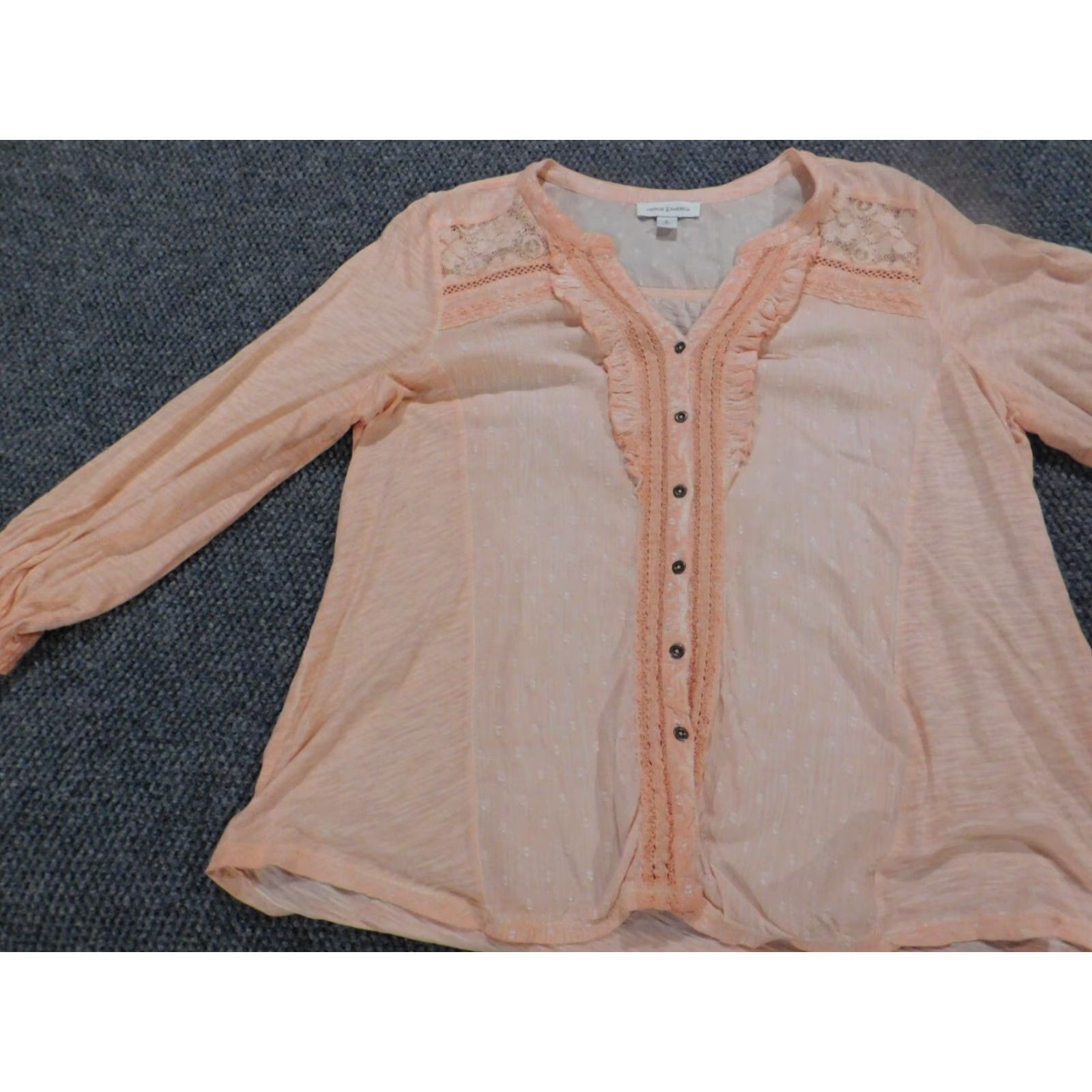 Vintage VINTAGE America Womens Blouse L Pink Button Up Nine West Size L / US 10 / IT 46 - 3 Thumbnail