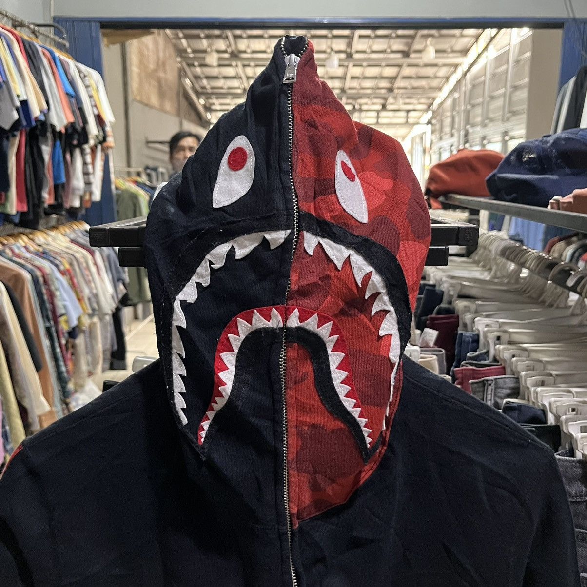 Bape Steals💰Bape 20th Anniversary Red Camo Shark Zip Up Hoodie Size US L / EU 52-54 / 3 - 3 Thumbnail