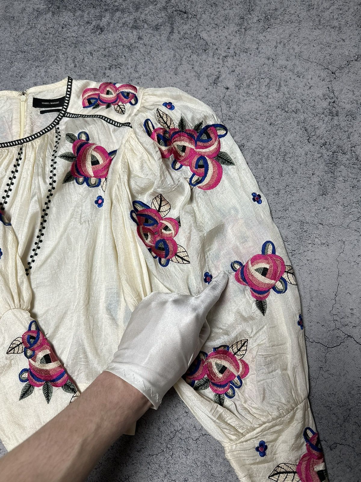 Isabel Marant Isabel Marant Ciameli Embroidered Floral Silk Blouse Size M / US 6-8 / IT 42-44 - 8 Thumbnail