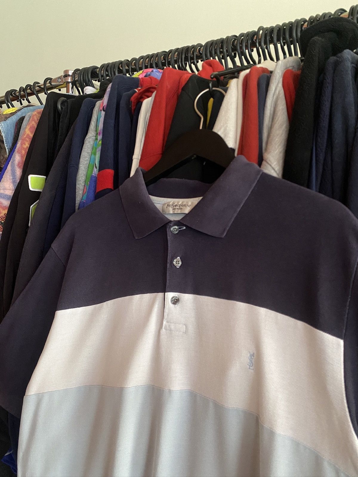 Yves Saint Laurent VINTAGE YVES SAINT LAURENT POLO SHIRT STRIPED Size US XL / EU 56 / 4 - 2 Thumbnail
