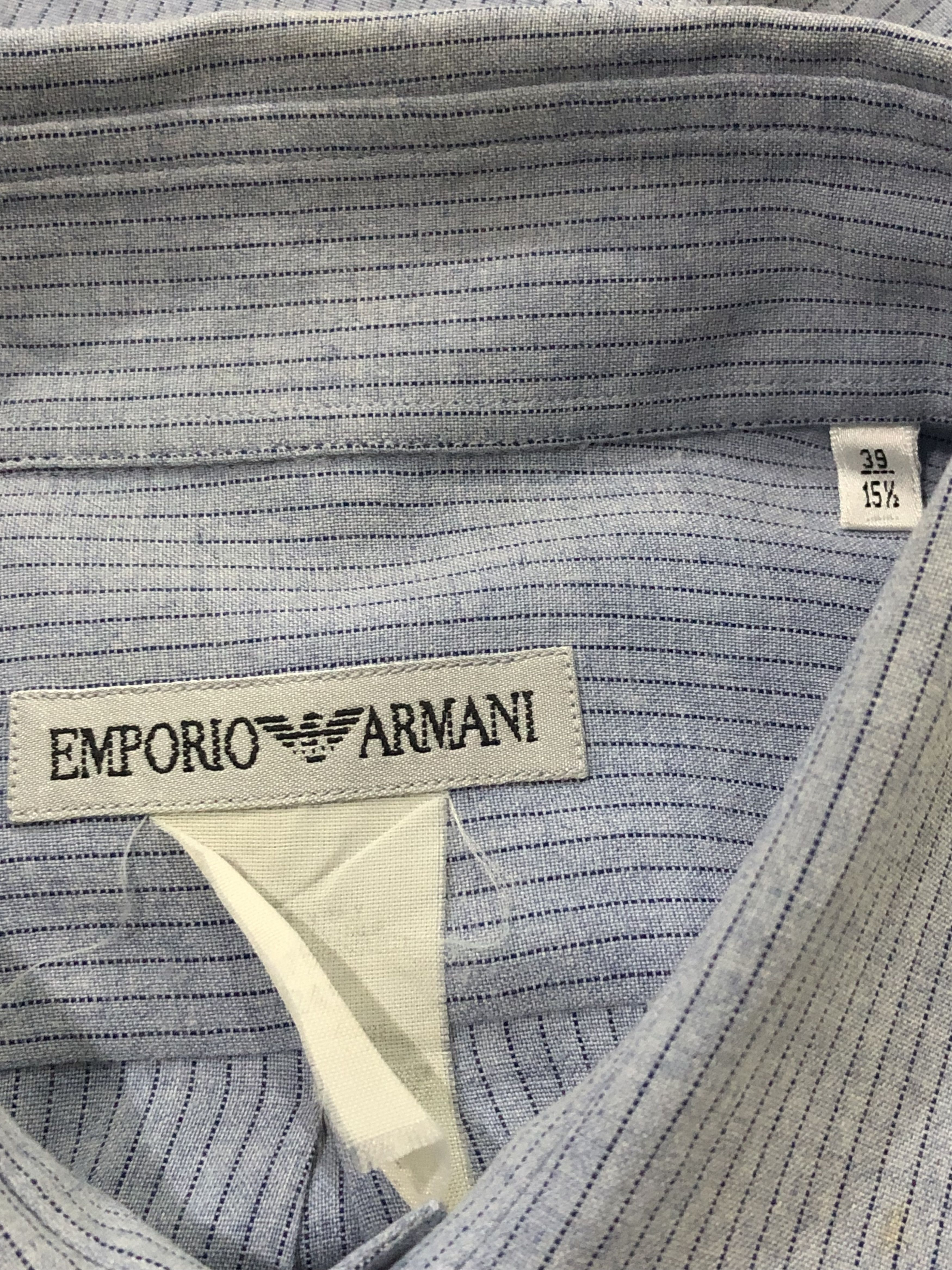 Designer × Emporio Armani Vintage Emporio Armani Rayon/Polyester Shirt Size US L / EU 52-54 / 3 - 4 Thumbnail