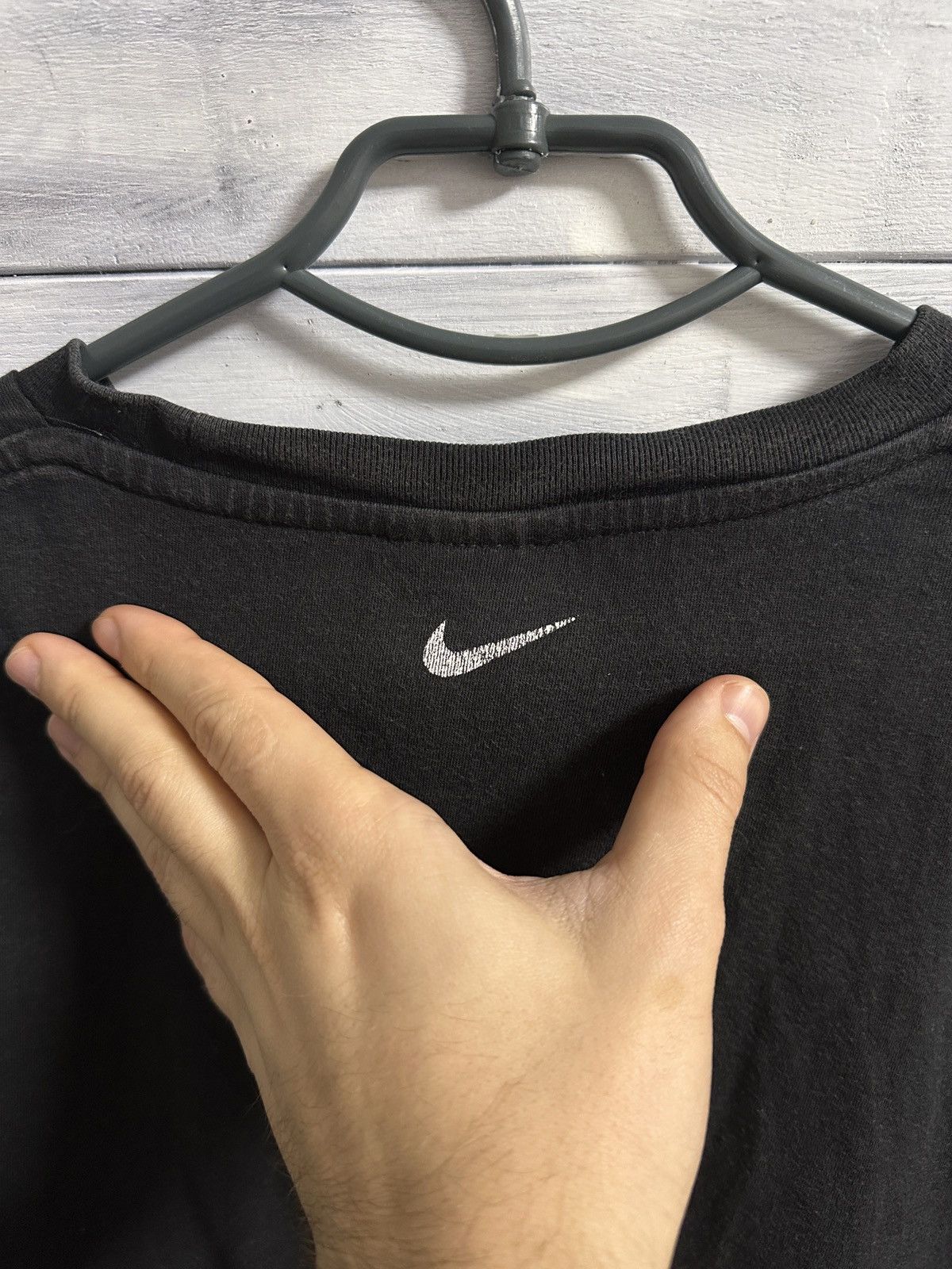 Nike Rare Vintage T-Shirt Nike Big Logo Swoosh Drill Y2K Size US XL / EU 56 / 4 - 6 Thumbnail