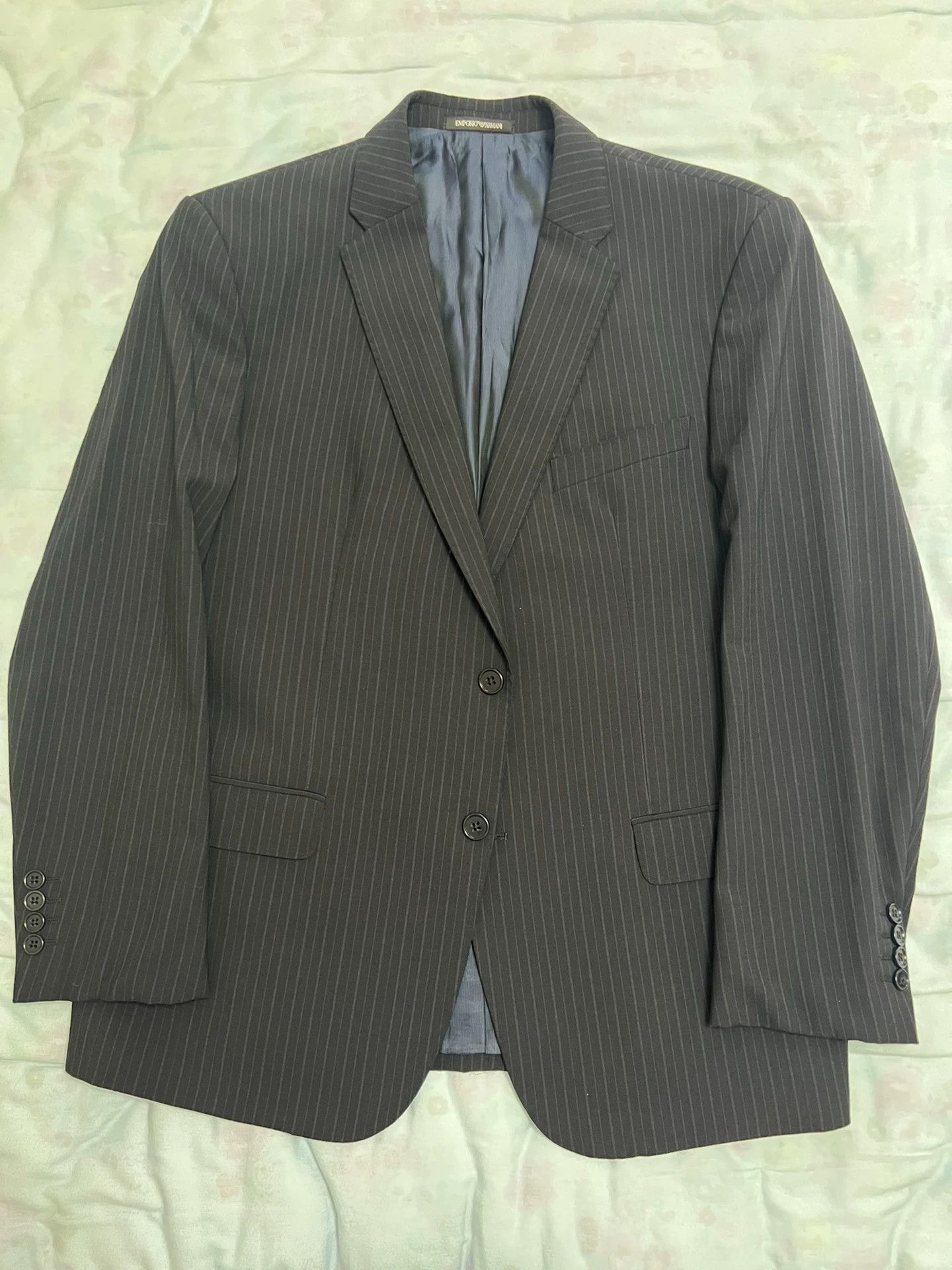 Emporio Armani Emporio Armani Suit Navy Stripe 54 (Men's) Size 54R - 1 Thumbnail