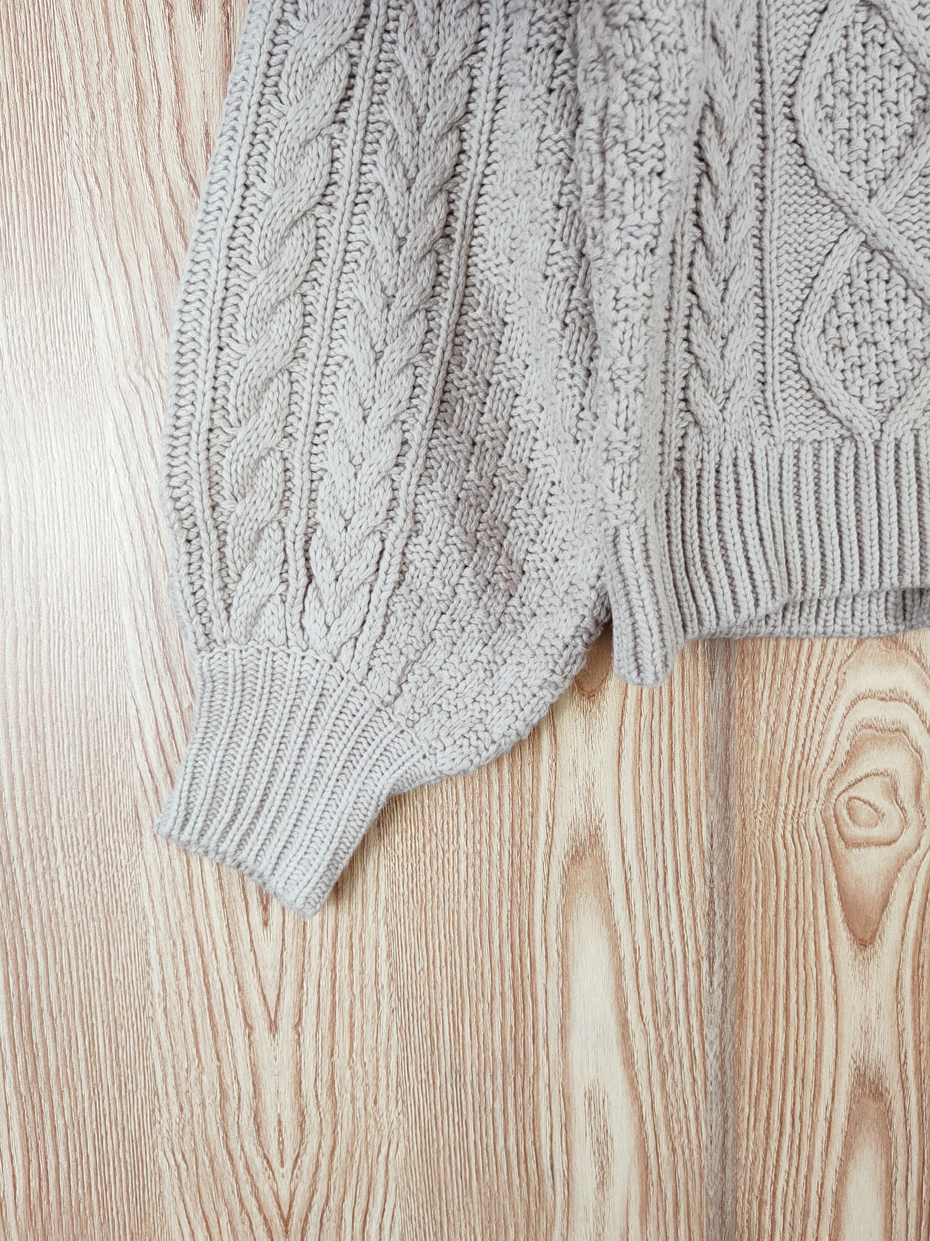 Aran Isles Knitwear Lowrys Farm Beige cable Knitwear Sweatshirts #W732 Size M / US 6-8 / IT 42-44 - 4 Thumbnail