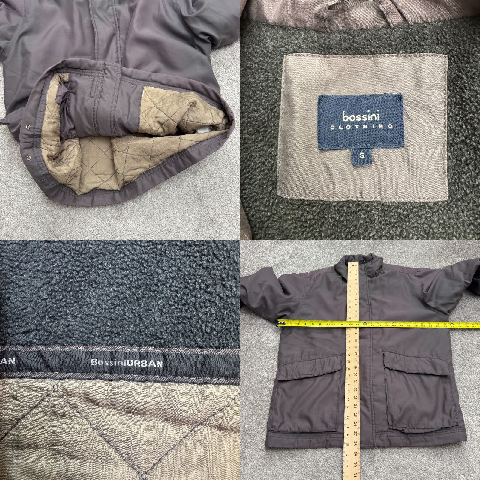 Vintage VINTAGE Bossini Jacket Urban 90's Retro Utility Mens Small Gray Quilted Fleece Zip Size US S / EU 44-46 / 1 - 8 Thumbnail