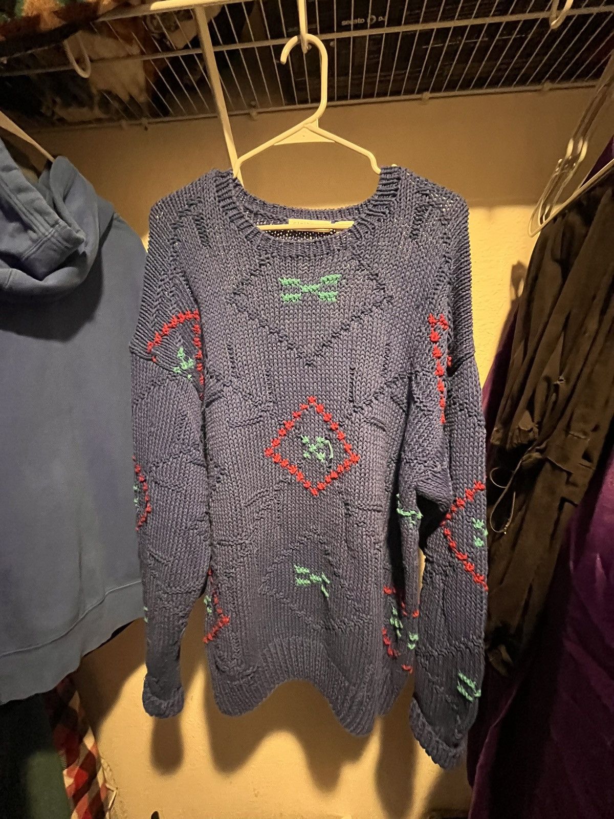 Liz Claiborne blue Liz Claiborne hand knit sweater Size US L / EU 52-54 / 3 - 1 Thumbnail
