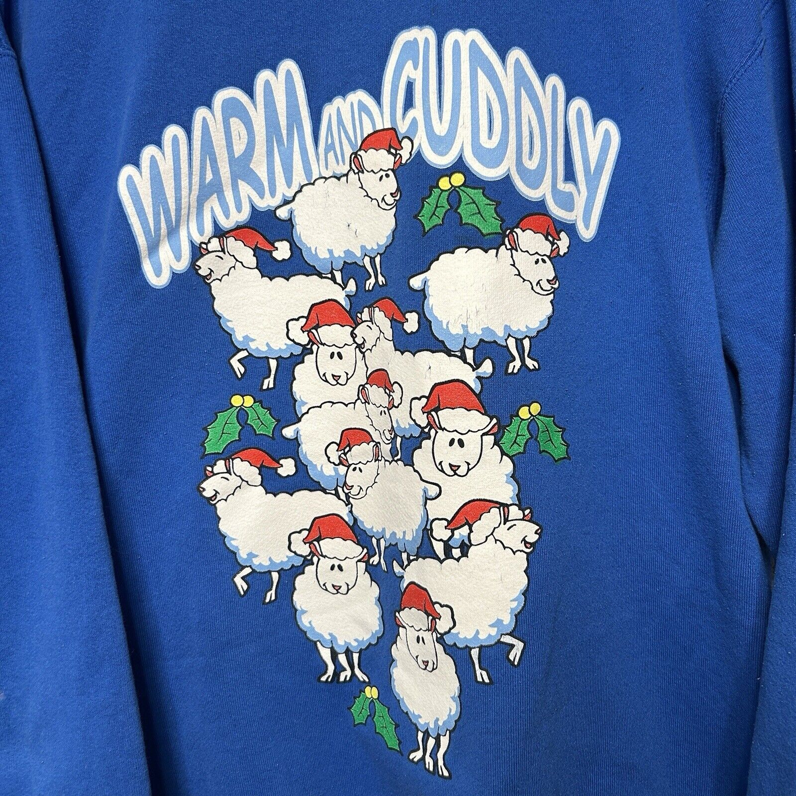 Vintage Vintage Christmas Sweatshirt “Warm & Cuddly” Sheep Size US XL / EU 56 / 4 - 3 Thumbnail