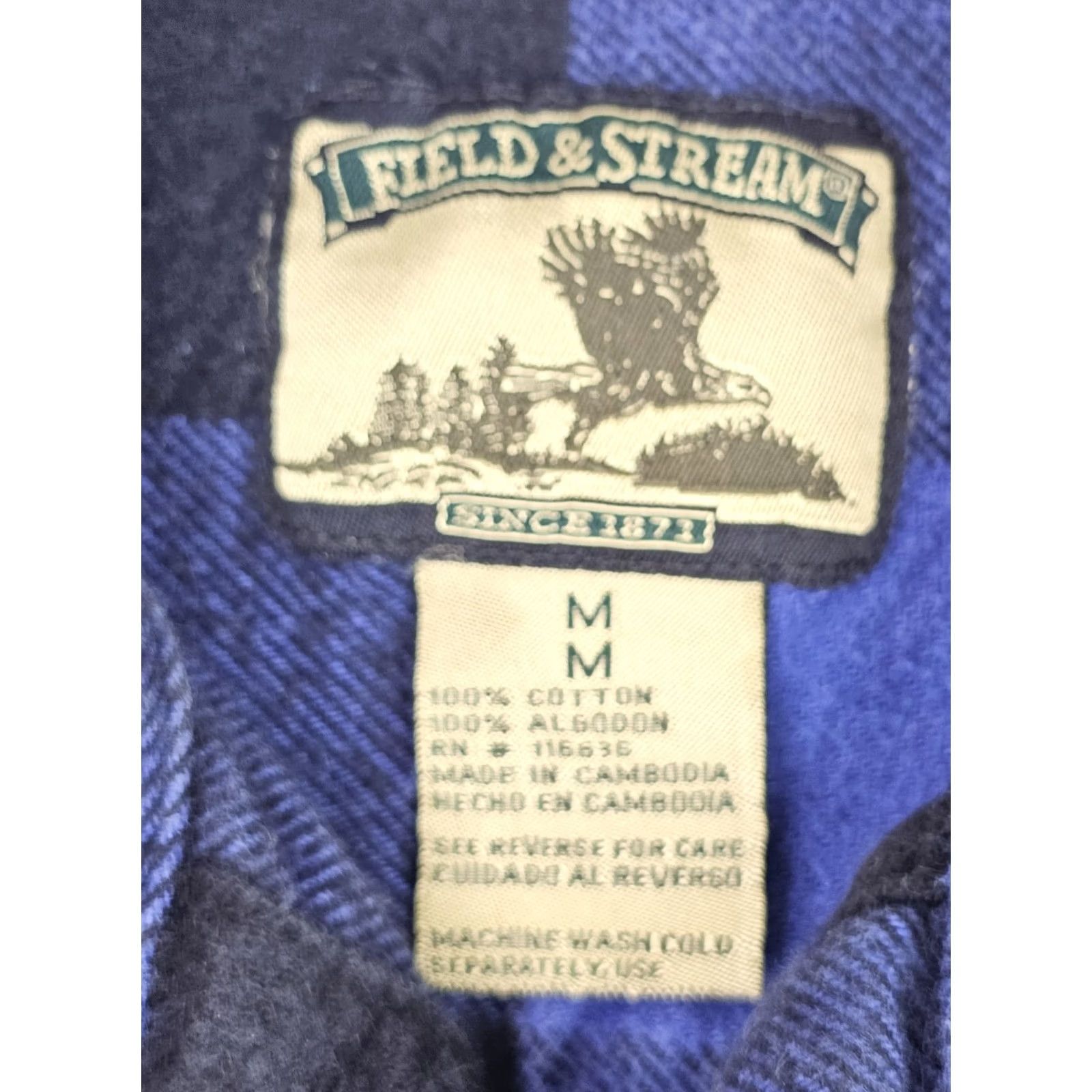 Vintage VINTAGE Field & Stream Heavy Flannel Shirt Men M Blue Plaid Button-Up Night? Size US M / EU 48-50 / 2 - 3 Thumbnail