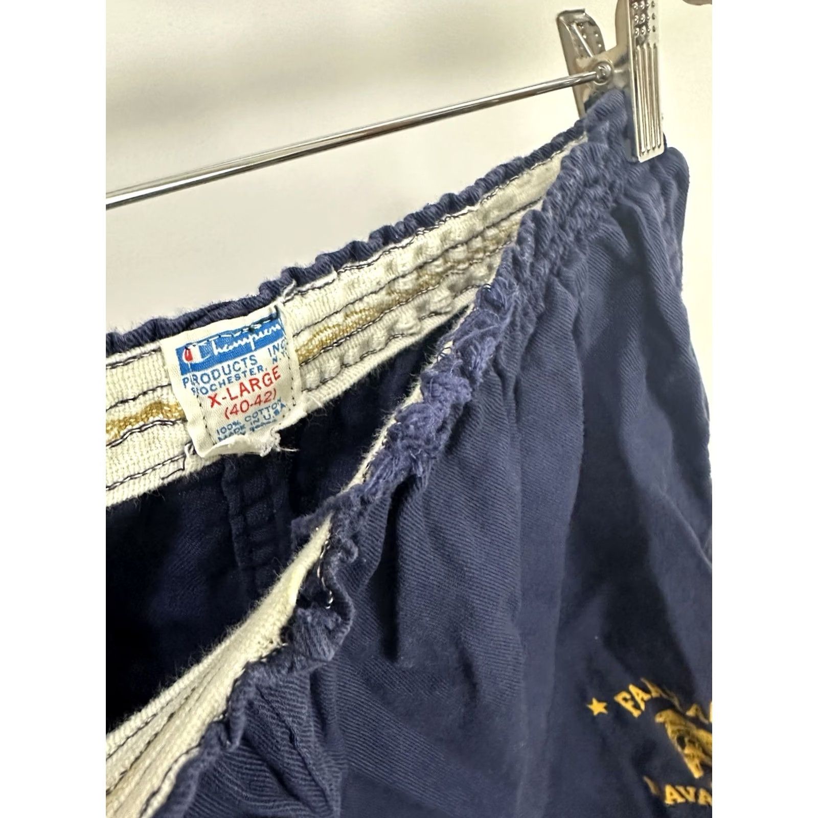 Champion VTG 70s Champion Blue Bar Farragut Naval Camp USN PT Fitness Gym Shorts XL Mens Size US 36 / EU 52 - 7 Thumbnail