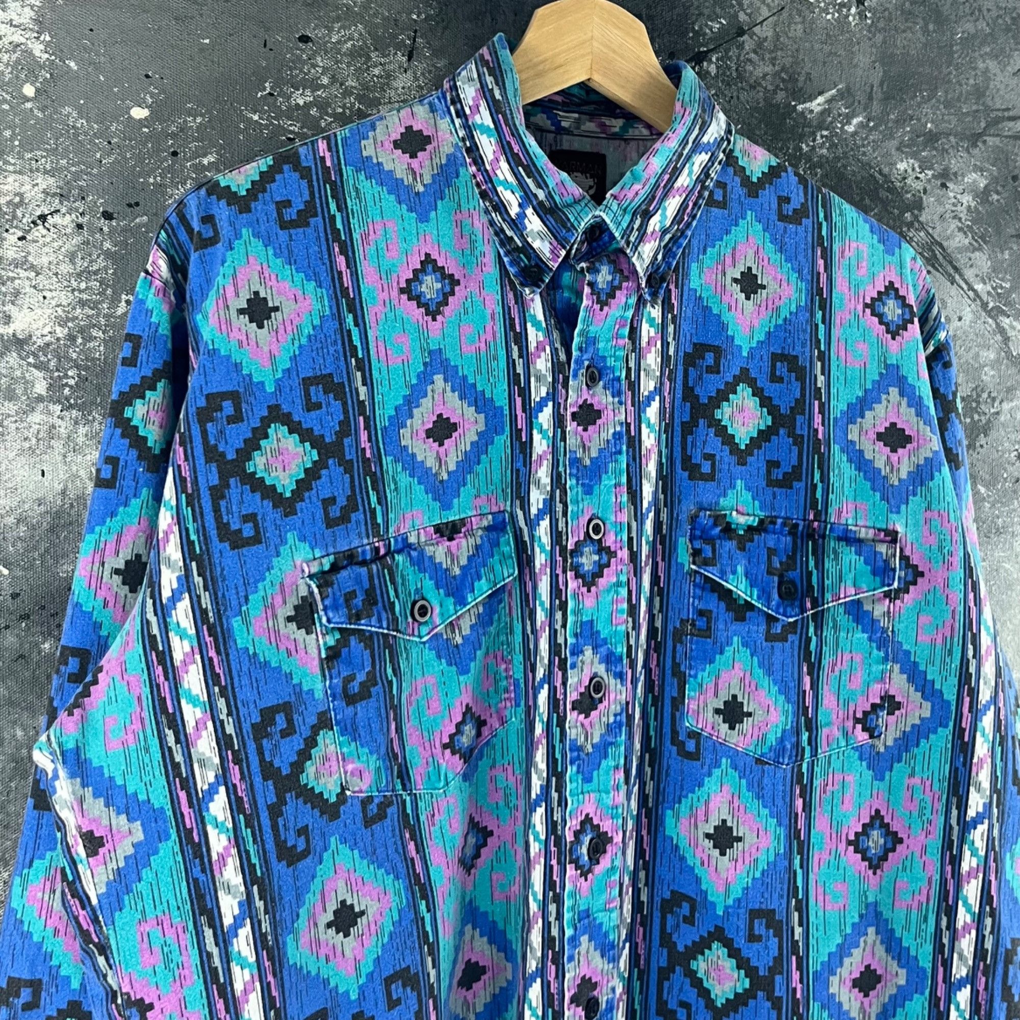 Vintage Vintage 80’s Western Aztec shirt Size US L / EU 52-54 / 3 - 2 Thumbnail