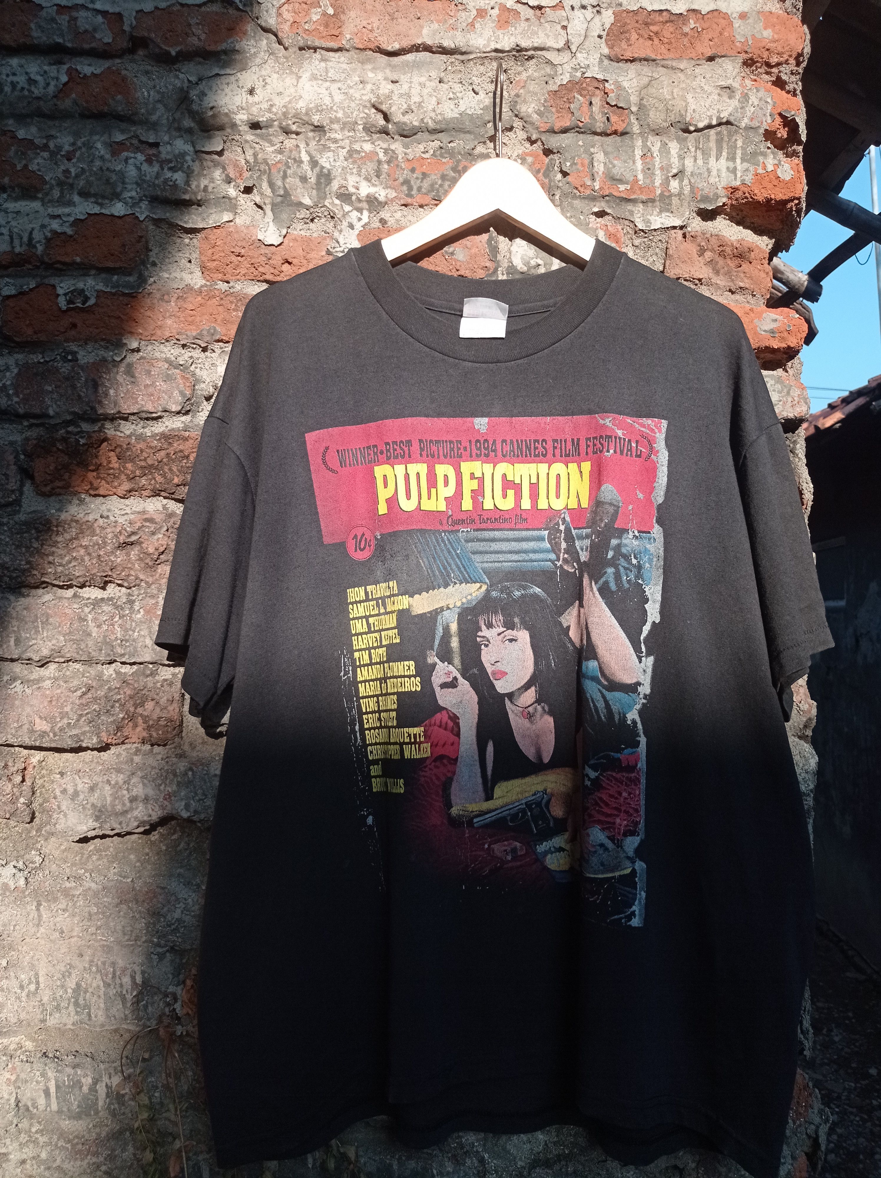 image of Hanes x Movie Vintage Movie Pulp Fiction 1994 in Black, Men's (Size XL)