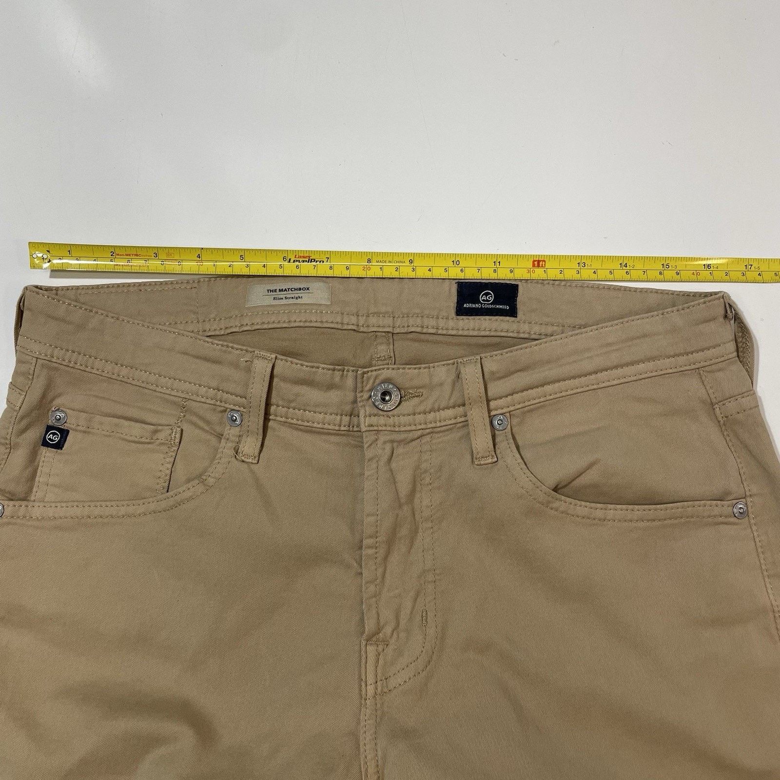 AG Adriano Goldschmied AG Adriano Goldschmied Matchbox Slim Straight Khaki Chino 32 Size US 32 / EU 48 - 5 Thumbnail