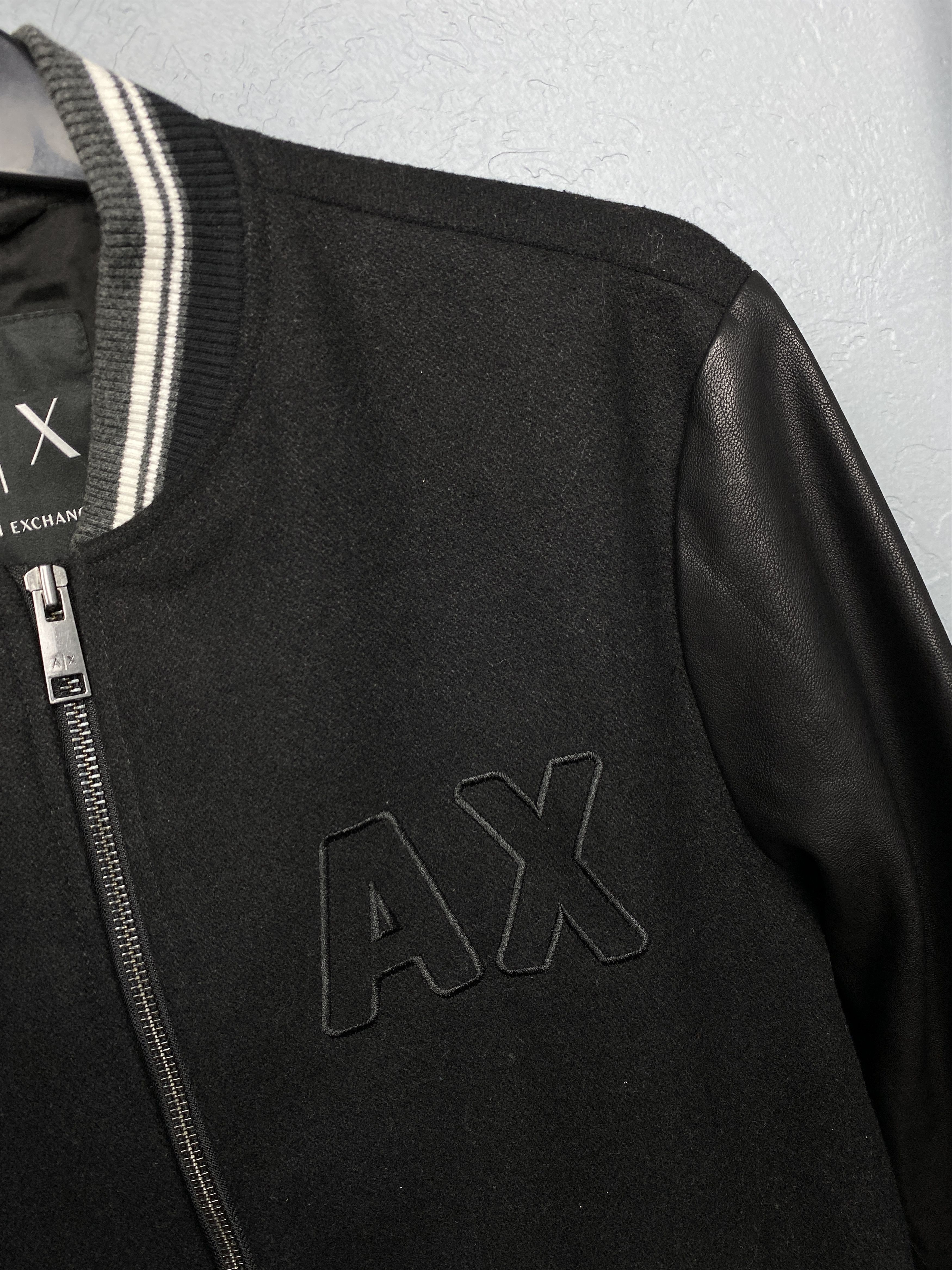 Armani Armani Exchange Mens Wool + Eco Leather Bomber Jacket Size US S / EU 44-46 / 1 - 5 Thumbnail