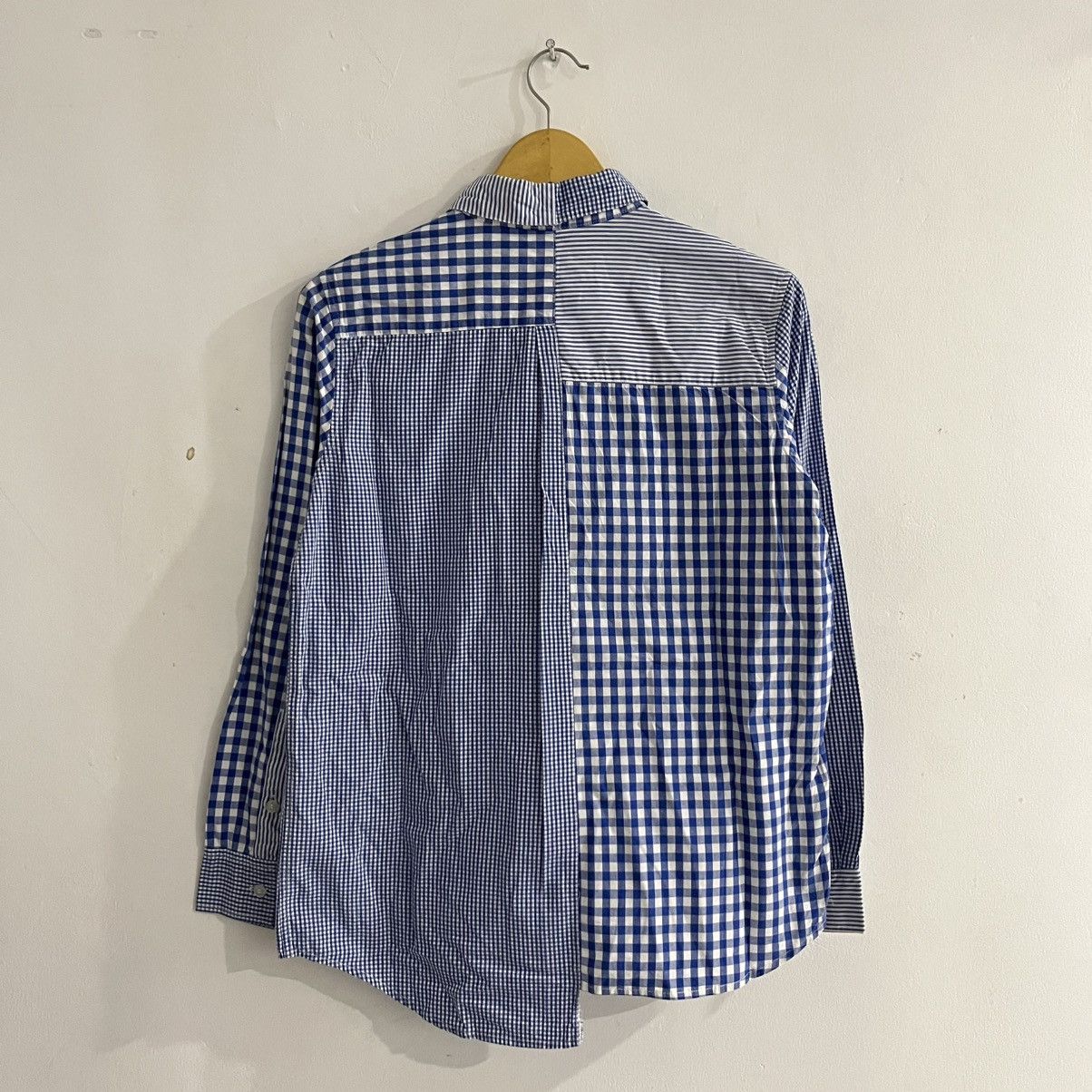 Ne-Net Ne net Issey miyake - Gingham Striped Unique Cut Button Up Size US M / EU 48-50 / 2 - 8 Thumbnail