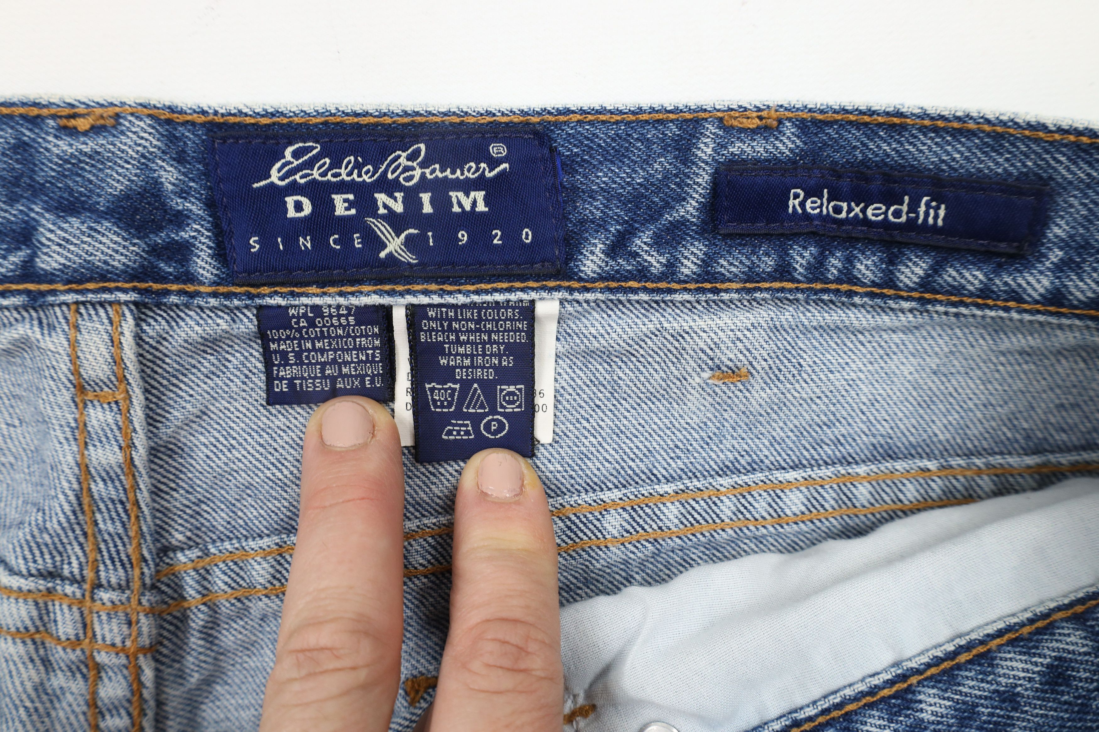 Eddie Bauer × Vintage Vintage 90s Eddie Bauer Relaxed Fit Denim Jeans Blue Cotton Size US 34 / EU 50 - 7 Thumbnail