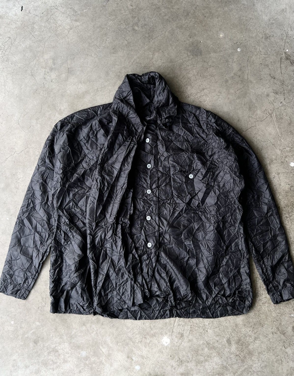 Issey Miyake Archive Issey Miyake 2003 - Scarf Collar Wrinkle Shirt Size US S / EU 44-46 / 1 - 2 Thumbnail