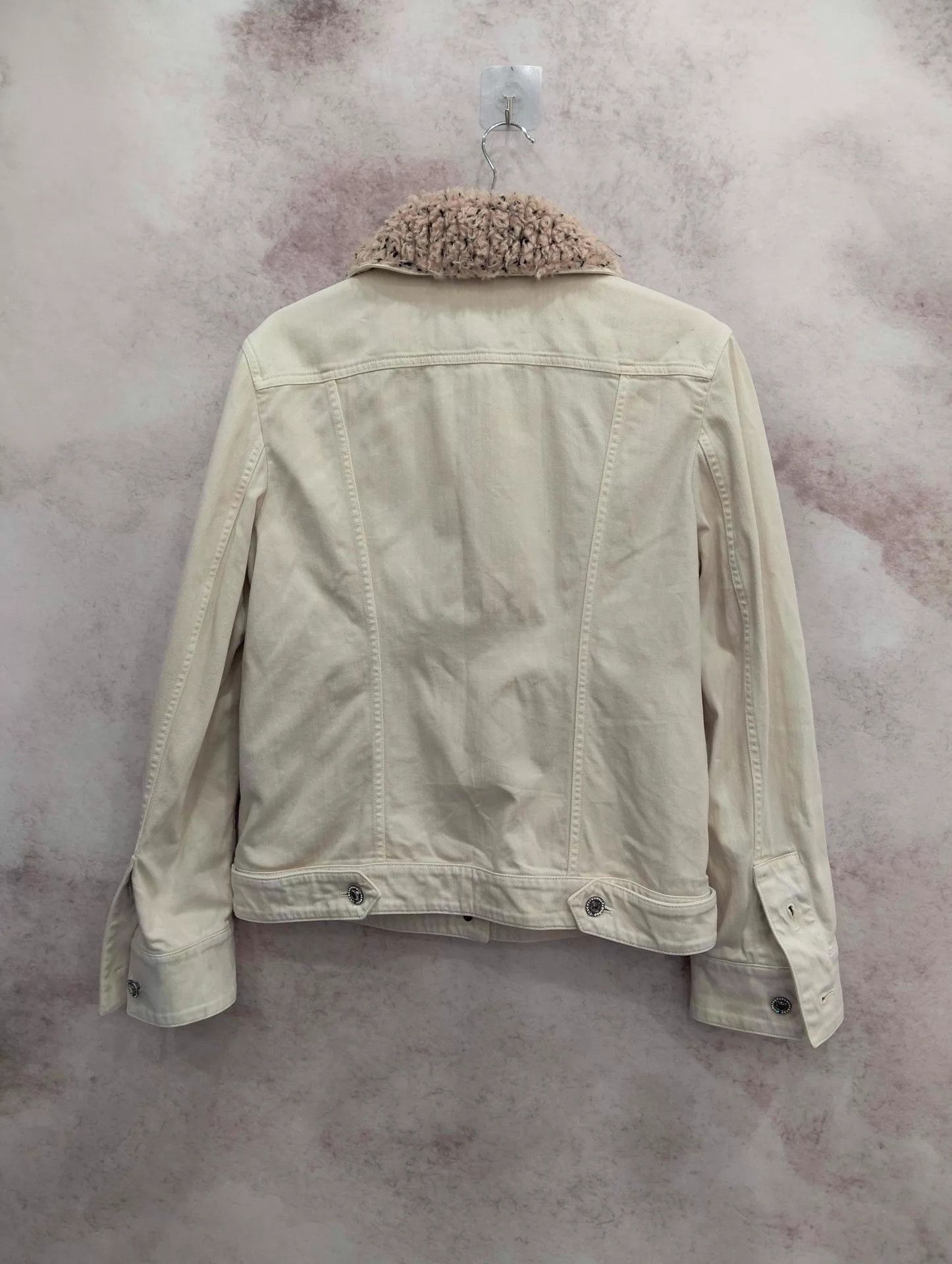 Chanel Chanel Beige Fur Collar Denim Jacket 38 95New Size S / US 4 / IT 40 - 3 Thumbnail