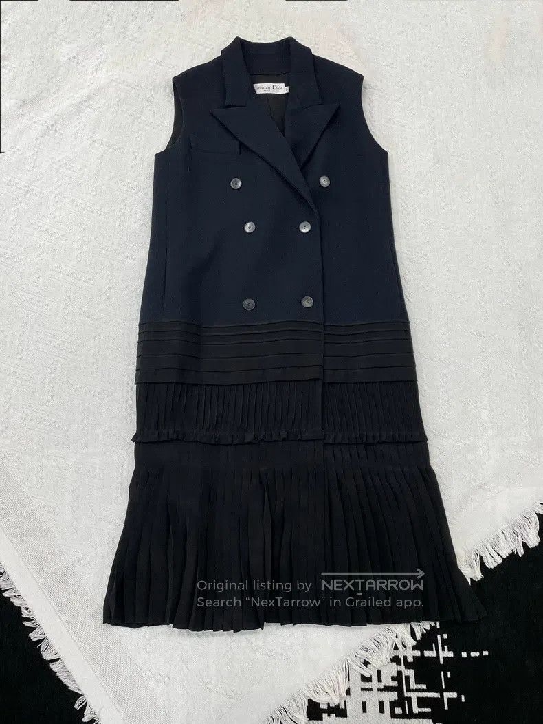 Dior Dior Dark blue suit vest stitching dress Size XXS / US 00 / IT 34 - 1 Thumbnail