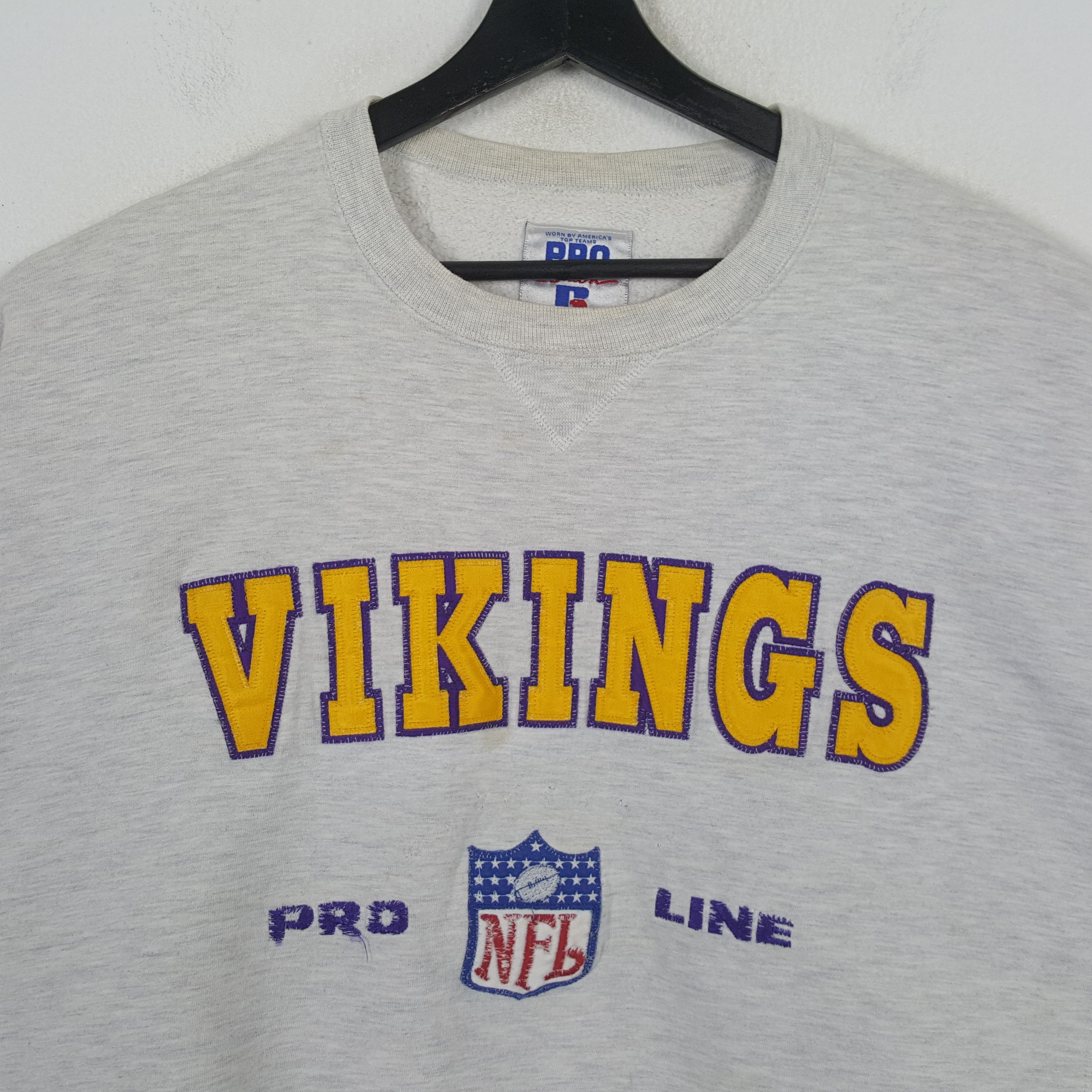NFL × Russell Athletic × Vintage NFL VIKINGS American Football Team Sweatshirt C286N2 Size US L / EU 52-54 / 3 - 2 Thumbnail