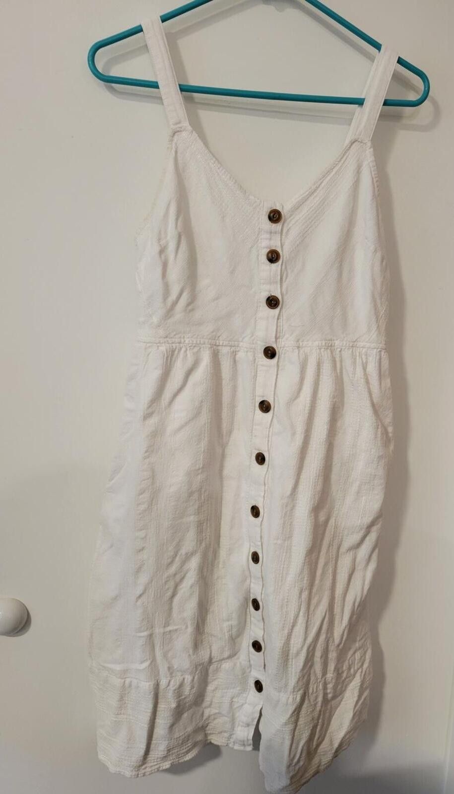 Other Universal Thread White Button-Front Midi Dress Medium Size M / US 6-8 / IT 42-44 - 1 Thumbnail