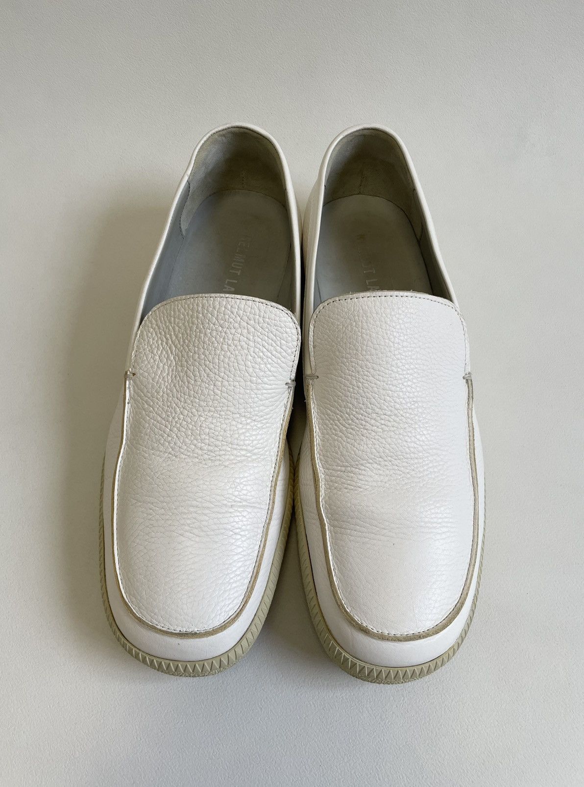 Helmut Lang OG Square Toe White Leather Loafers Size US 11 / EU 44 - 1 Thumbnail