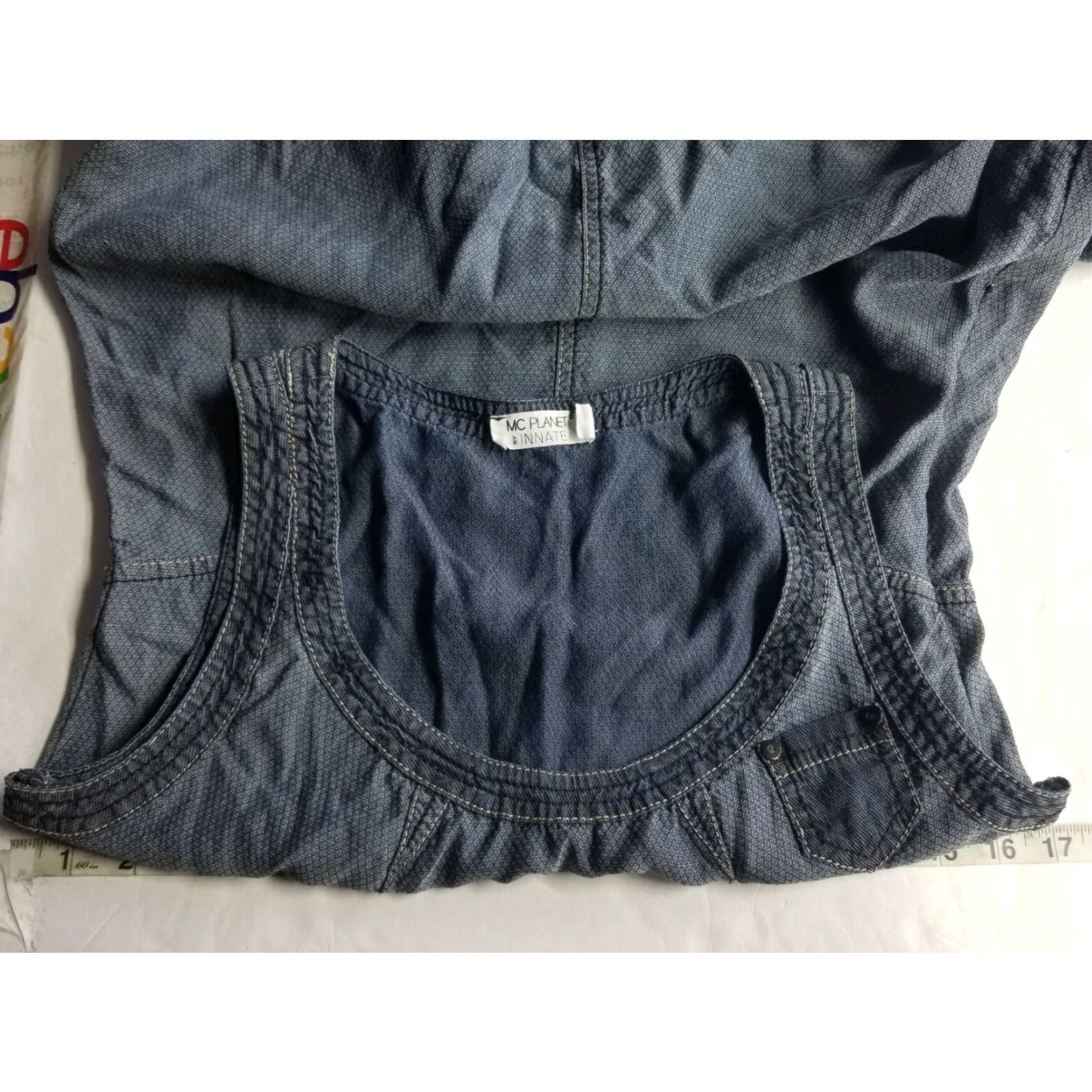Vintage MC Planet Innate Summerweight Blue Sleeveless Maxi Dress Size US 6 Women Denim Maxi Dress 6 Blue Sleeveless MCPLANET Size M / US 6-8 / IT 42-44 - 3 Thumbnail