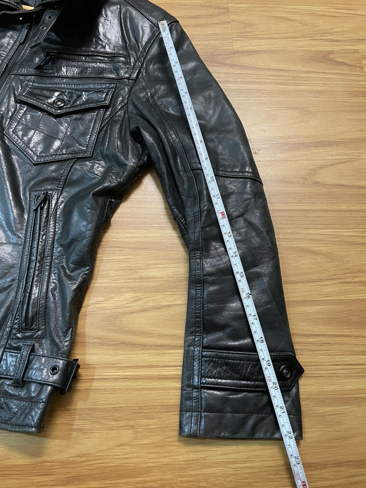 14th Addiction 2000s A.S.M Japanese Brand Gas Mask Leather Jacket (Buffalo) Size US M / EU 48-50 / 2 - 24 Thumbnail