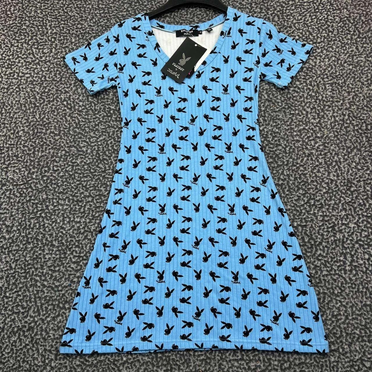 Playboy Playboy by X-Girl Dress Women Blue Short Sleeve A-Line S New Size S / US 4 / IT 40 - 1 Thumbnail