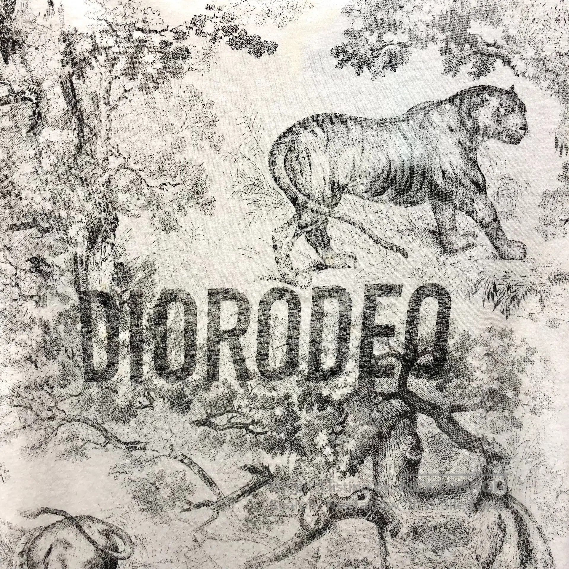 Dior Dior Gray and White Animal Jungle Print Cotton Crew Neck S Size US S / EU 44-46 / 1 - 4 Thumbnail