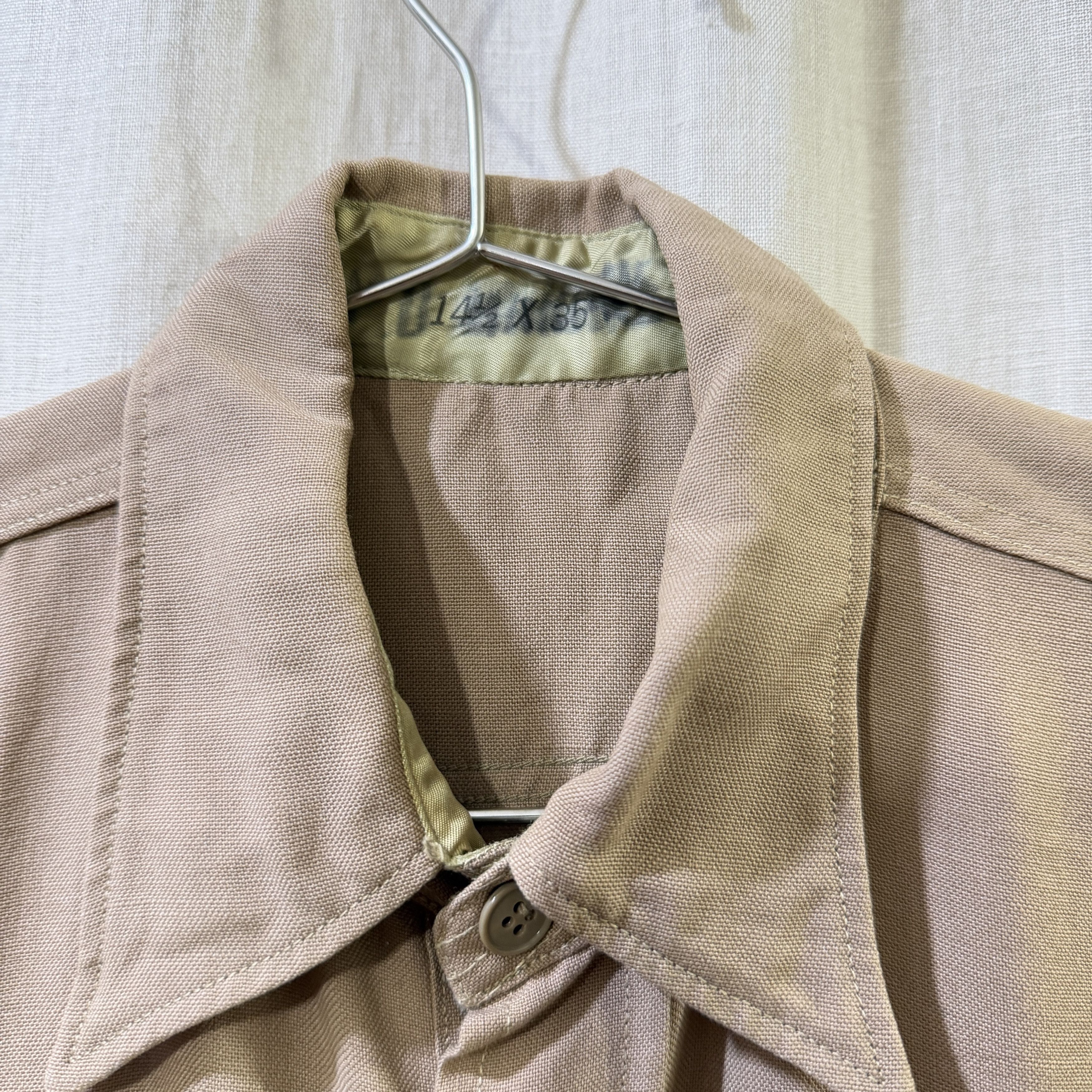 Vintage 1950s Tan Military Mohair Blend Field Shirt Size US M / EU 48-50 / 2 - 3 Thumbnail