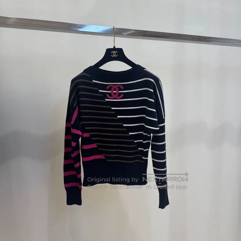 Chanel Chanel 20C colourful striped double C logo cashmere knitte Size XXS / US 00 / IT 34 - 3 Thumbnail