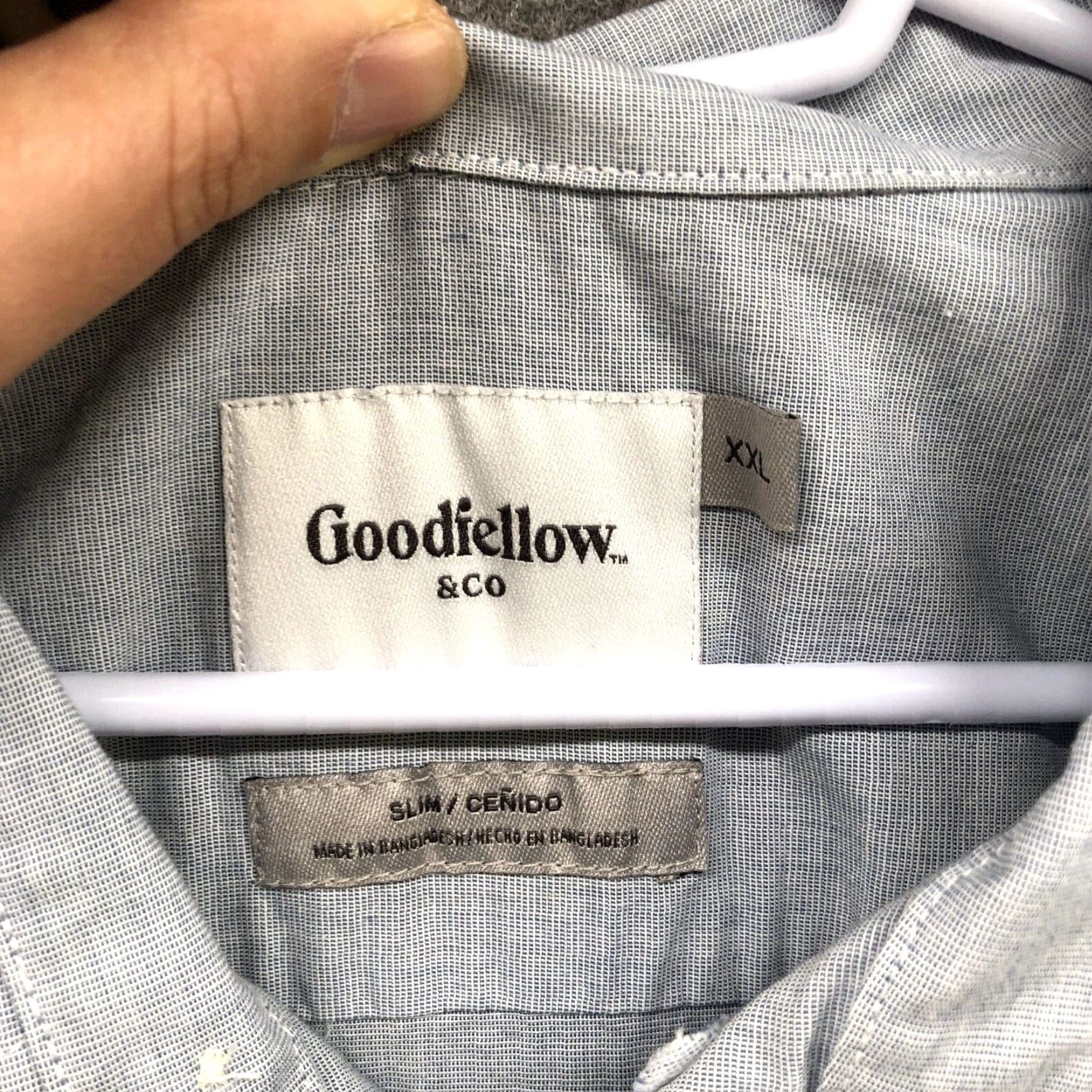 Vintage Goodfellow & Co Button-Up Shirt Mens XXL Light Blue Short Sleeve Cotton Blend Casual Shirt Size US XXL / EU 58 / 5 - 5 Thumbnail