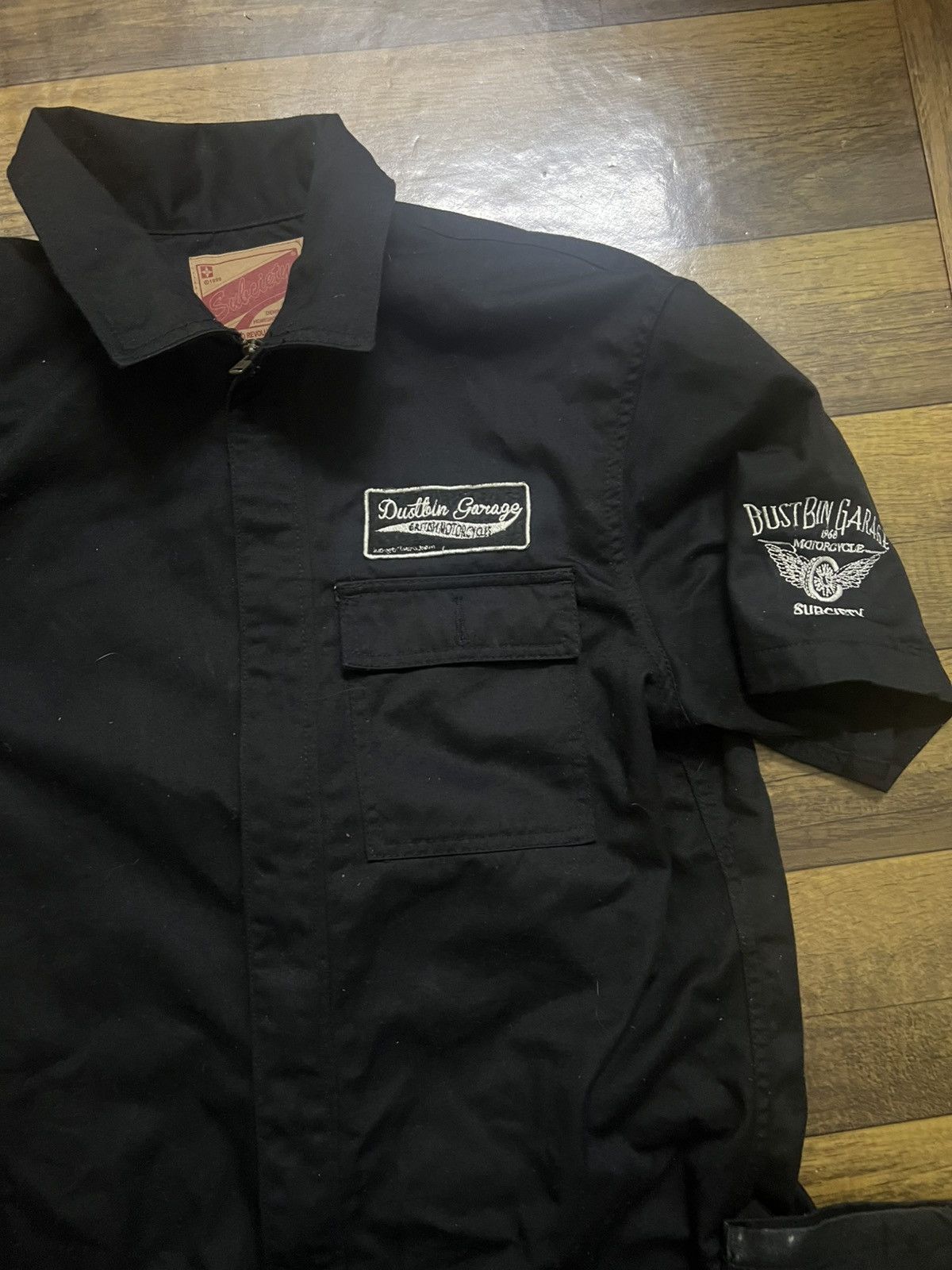 Japanese Brand Subciety Dustbin Garage EmbroideredBritishMotorcycleWorkwear Size US 42 / EU 58 - 17 Thumbnail
