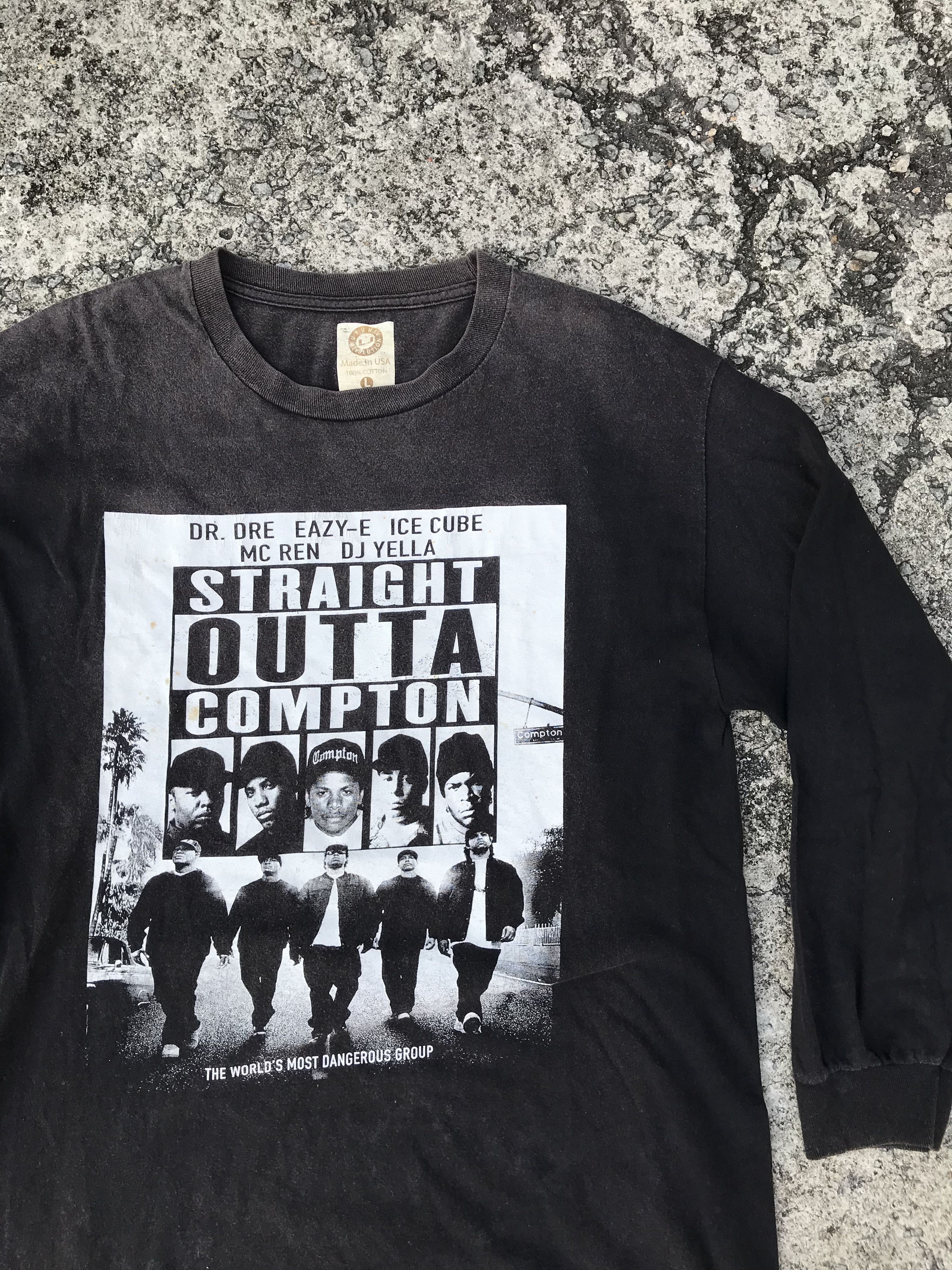 image of Made In USA x Vintage Straight Outta Compton Shirts in Black, Men's (Size Large)