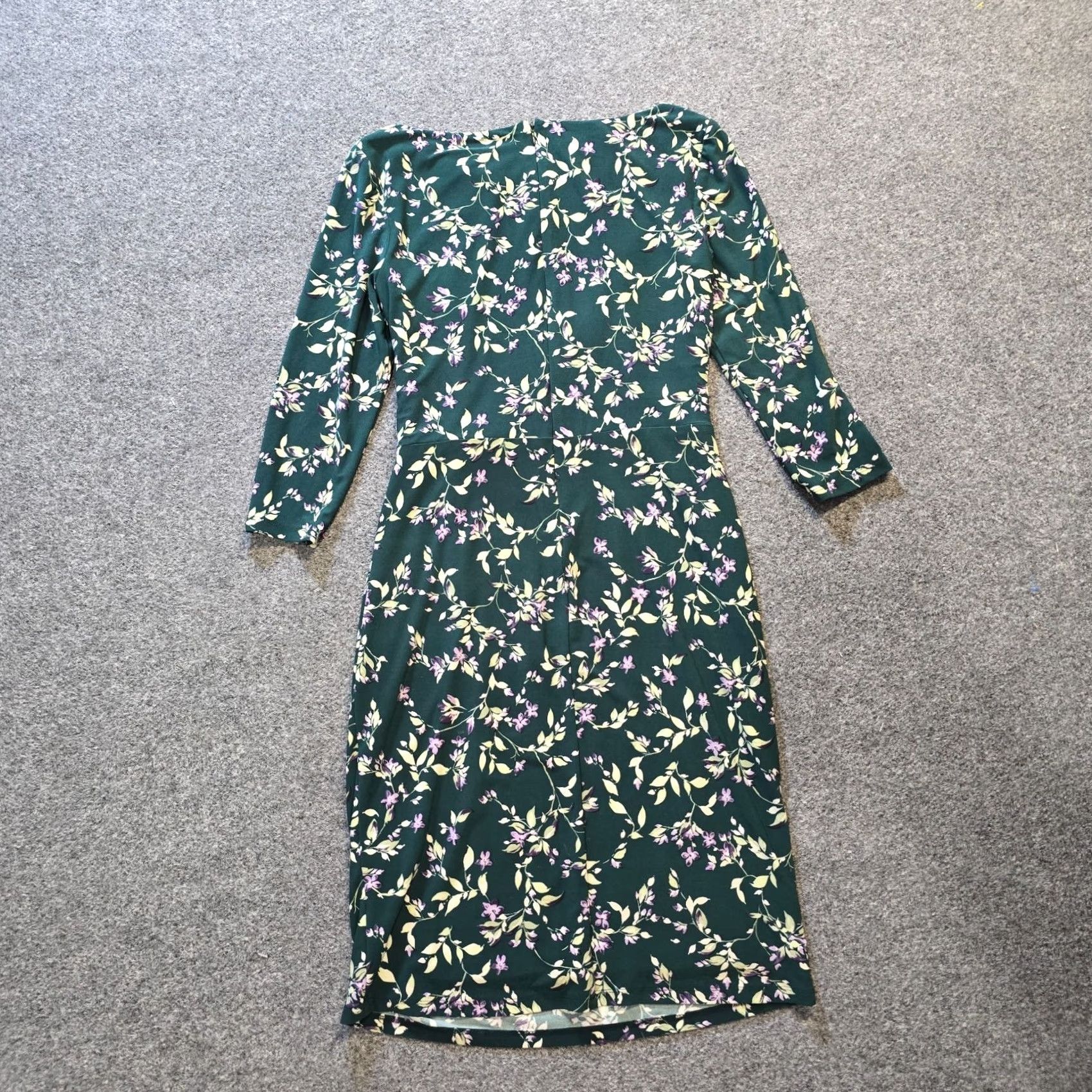 Ralph Lauren Lauren Ralph Lauren Dress Womens Size 4 Green Floral Stretchy Career Cocktail Size S / US 4 / IT 40 - 7 Thumbnail