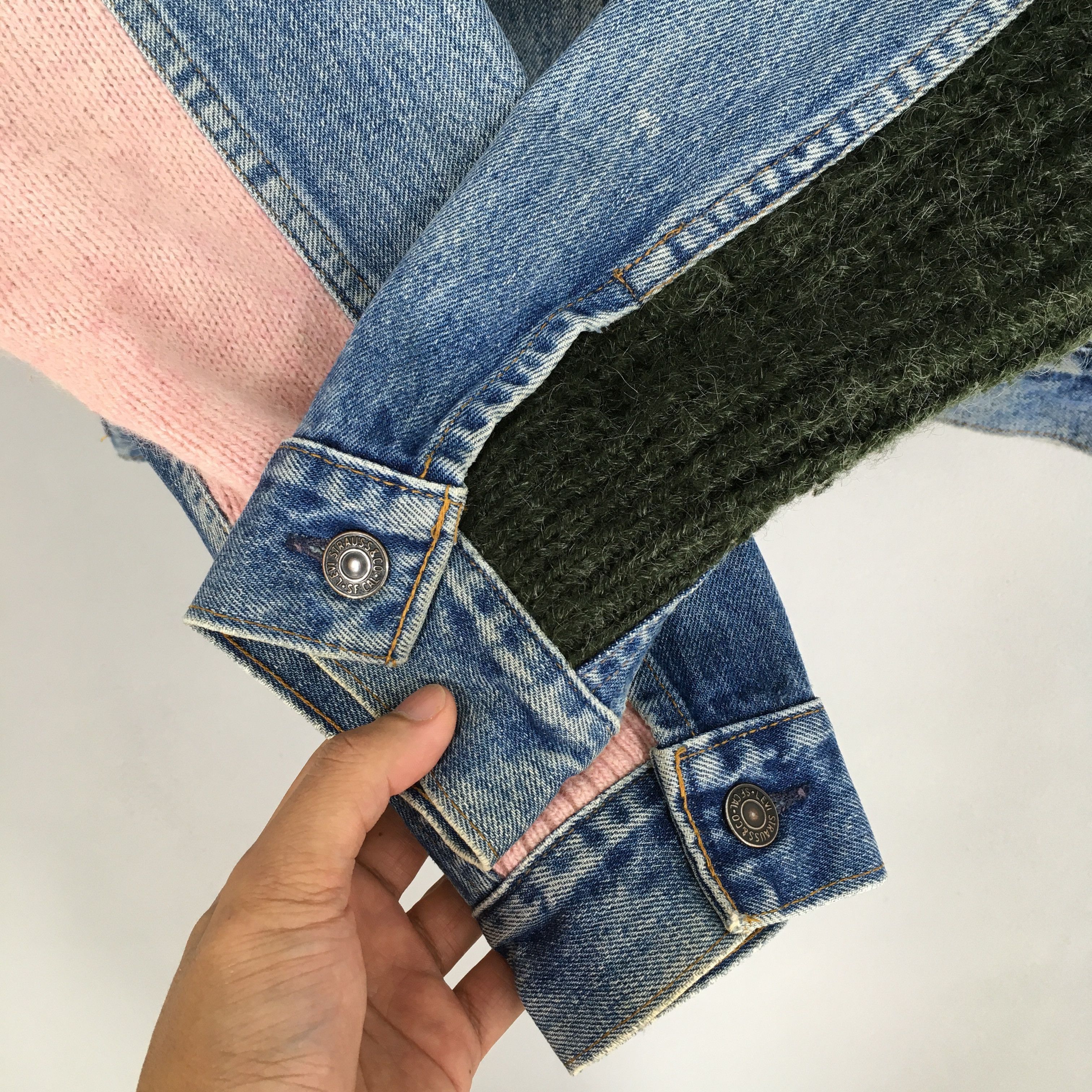 Levi's Vintage 90's Levi's Reconstructed Trucker Denim Blue Jacket Size US S / EU 44-46 / 1 - 4 Thumbnail