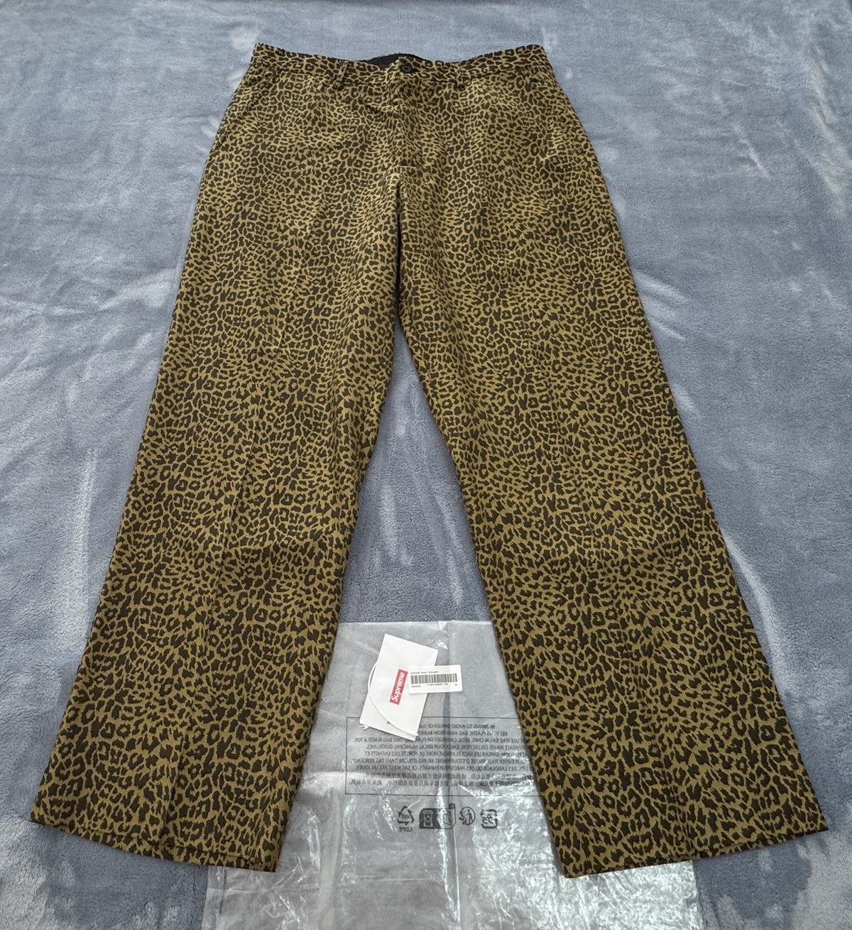 Supreme Supreme x Loro Piana Leopard Wool Trousers Tan Size 36