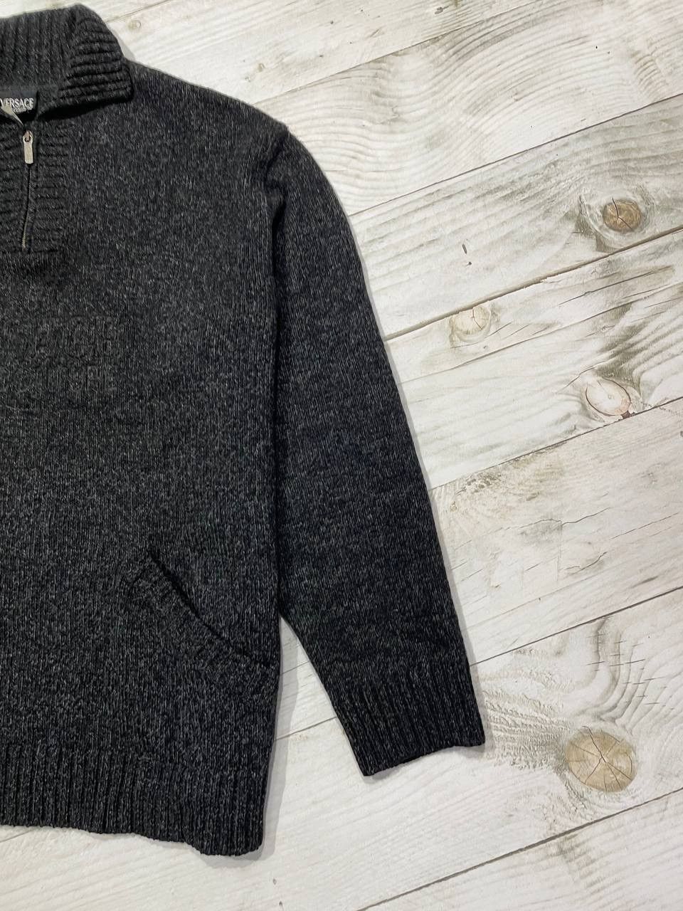 Versace Jeans Couture Versace Jeans Couture Knit Sweater 1/4 Zip Wool Big Logo Size US XXL / EU 58 / 5 - 4 Thumbnail