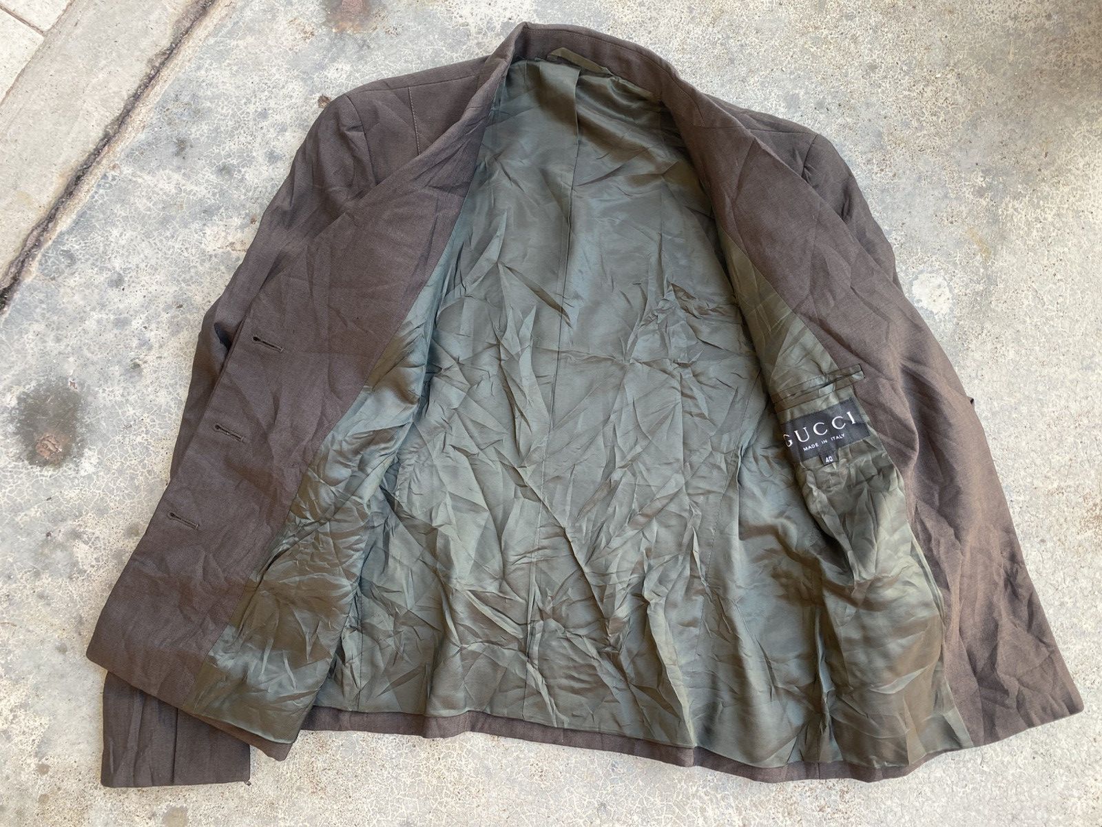 Vintage Vintage 90's Gucci by Tom Ford Silk & Wool Blazer Size S / US 4 / IT 40 - 12 Thumbnail