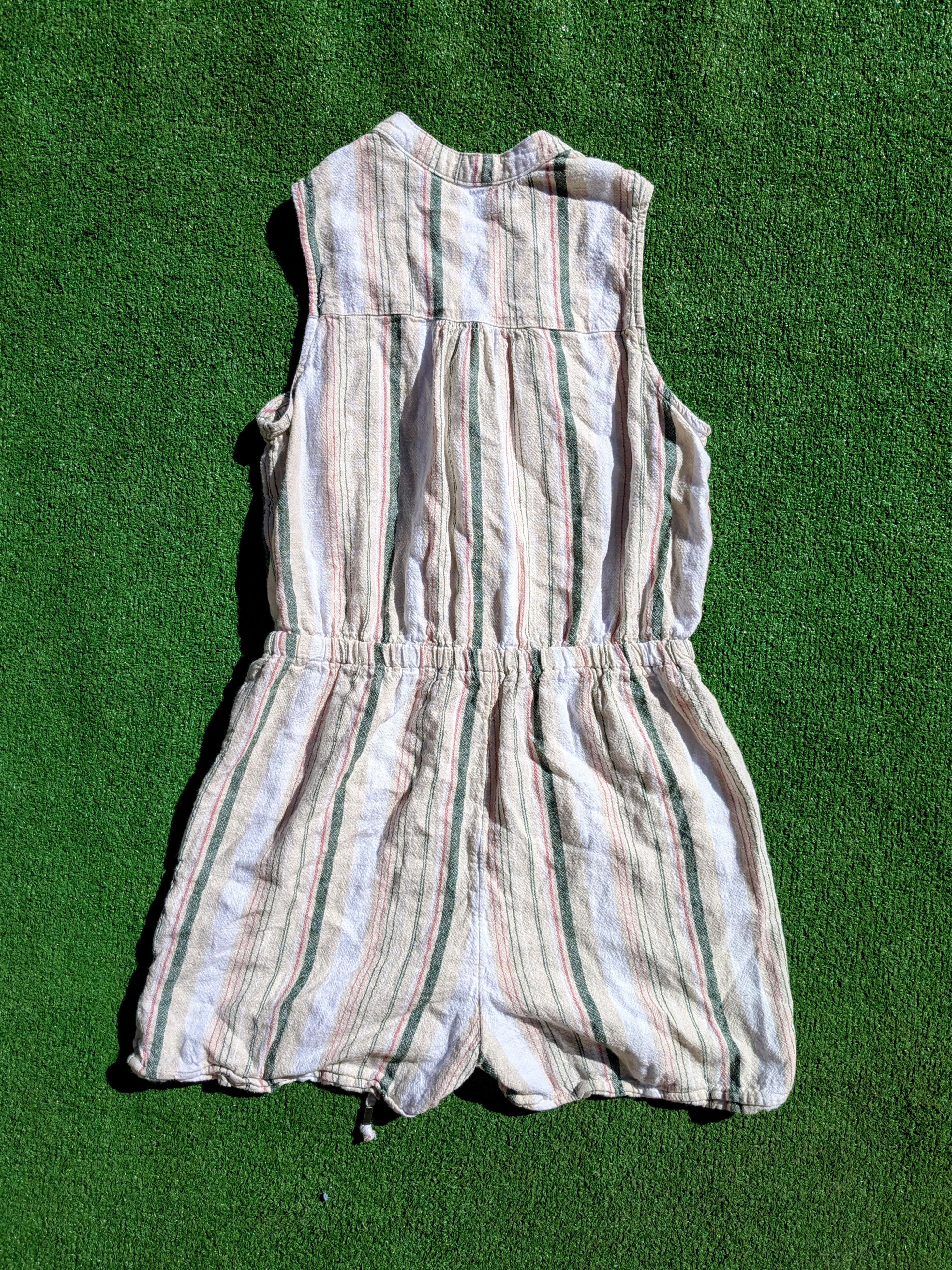 Designer Kelly Renee Linen Sleeveless Lightweight Coastal Romper Size 28" / US 6 / IT 42 - 7 Thumbnail