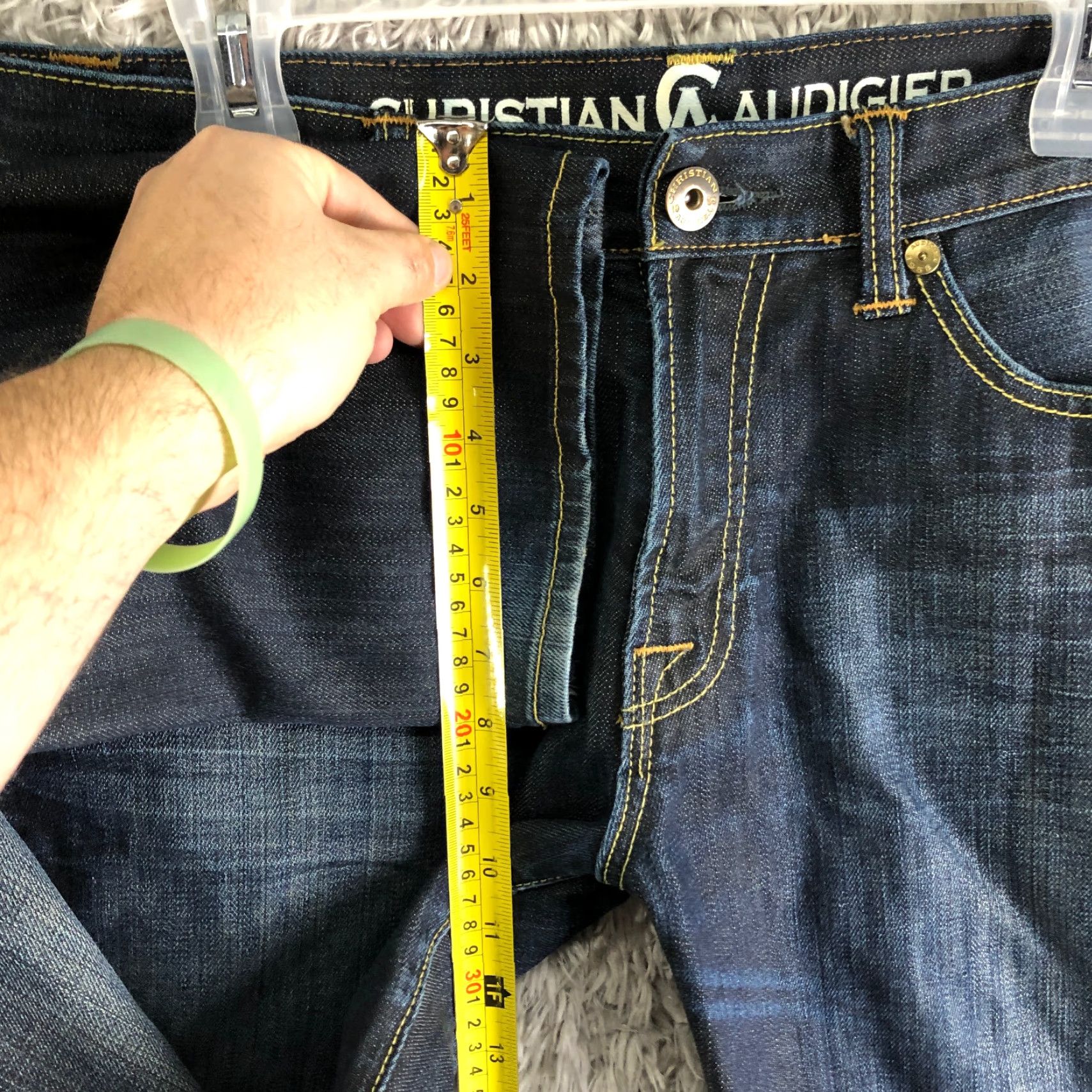 Vintage Christian Audigier Mens Jeans Mid Rise Straight Leg 32x34 Blue Medium Wash Denim 5-Pocket Pocket Logo Vintage No N/A Size US 32 / EU 48 - 4 Thumbnail