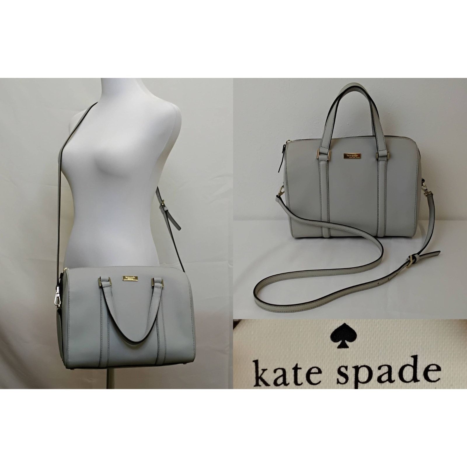 Kate Spade Kate Spade Dome Handbag Gray Pebbled Leather Purse Crossbody Size ONE SIZE - 1 Thumbnail