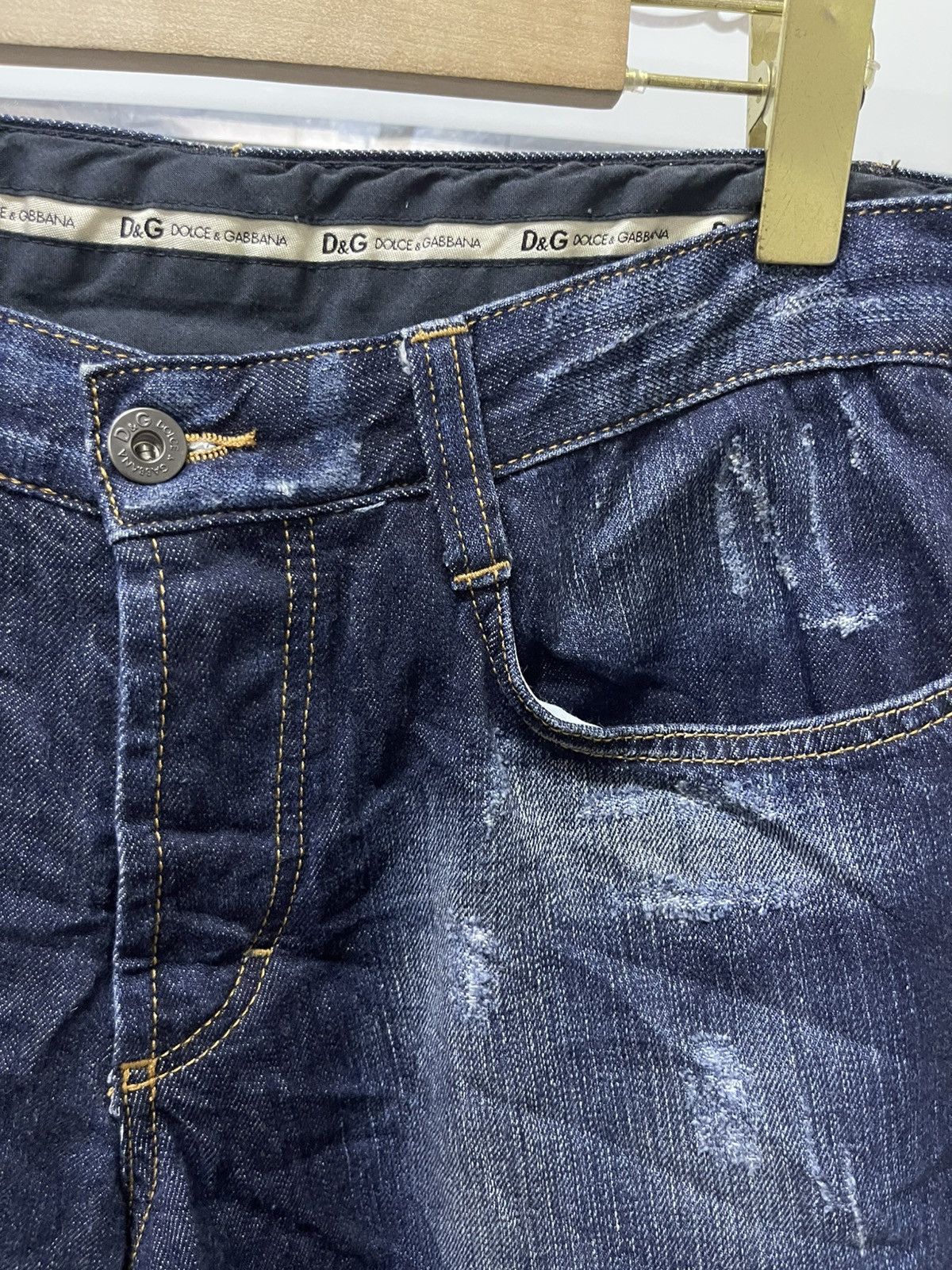 Dolce & Gabbana DOLCE & GABBANA Men’s Distressed Denim Blue Black Logo Size US 32 / EU 48 - 7 Thumbnail