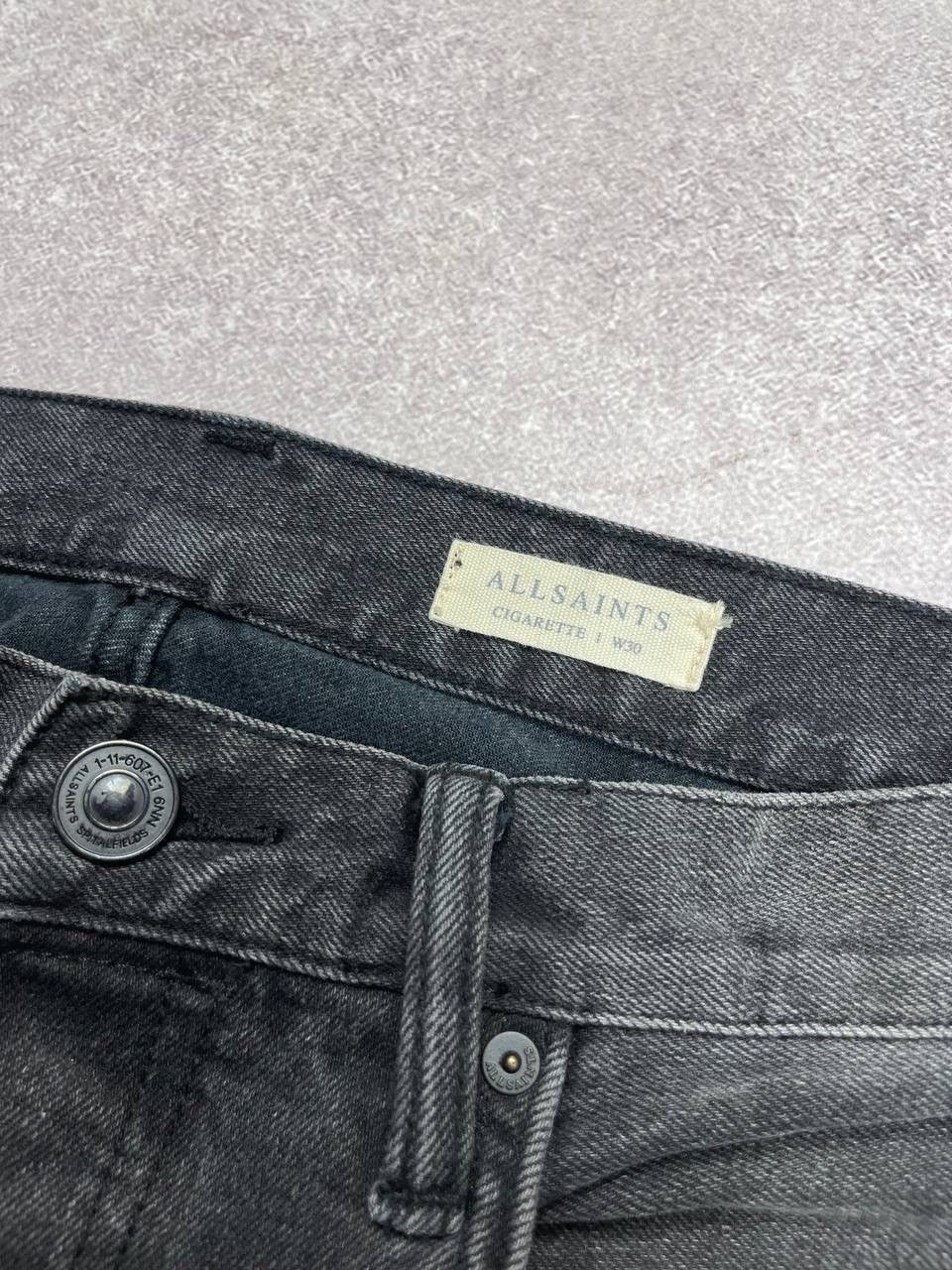 Allsaints × Vintage Vintage Allsaints Cigarette Archival Black Denim Pants Y2K Size US 30 / EU 46 - 6 Thumbnail