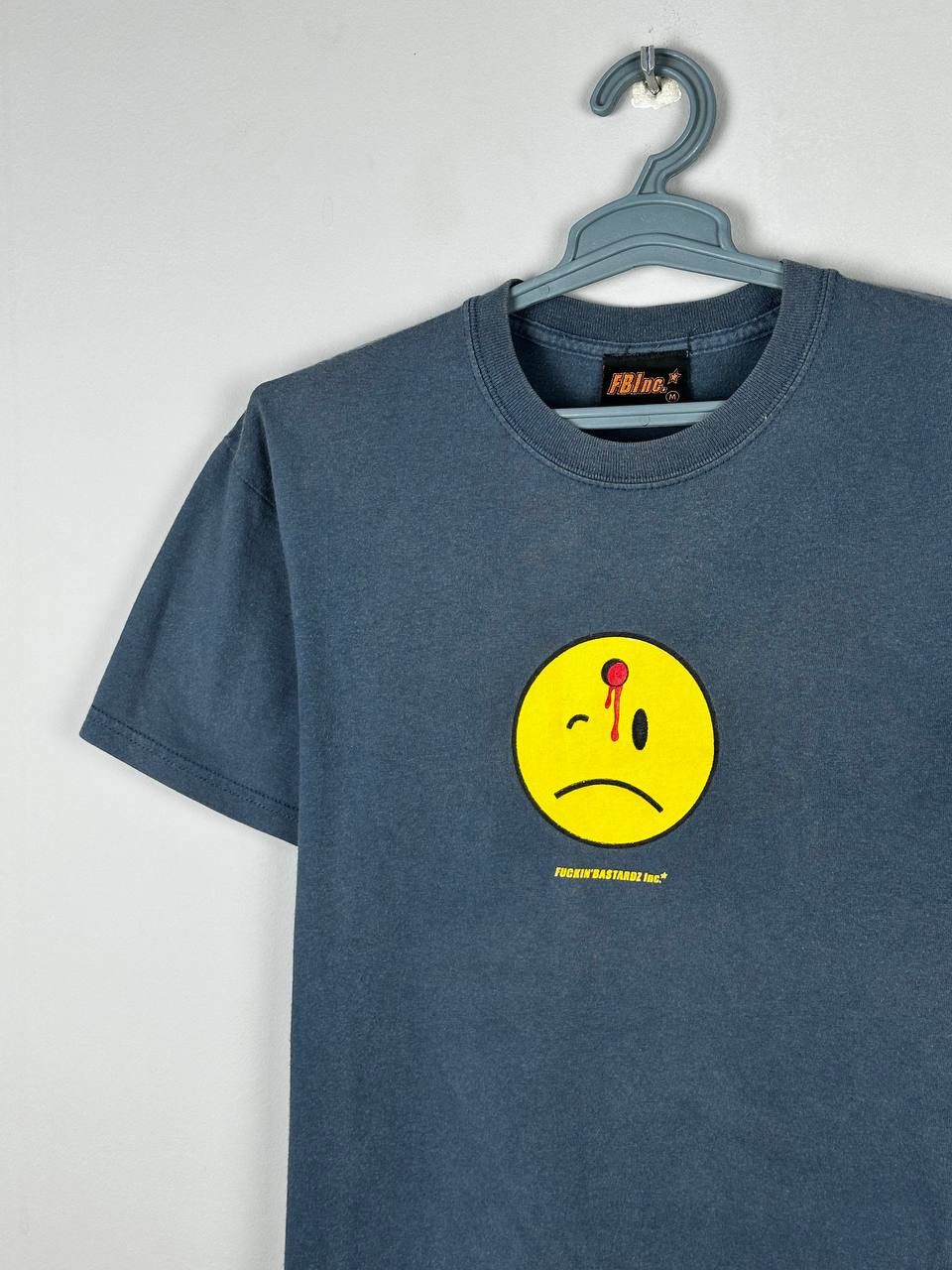 Designer Vintage FBInc Sad Smile Headshot Skate Grunge T Shirt Size US M / EU 48-50 / 2 - 3 Thumbnail