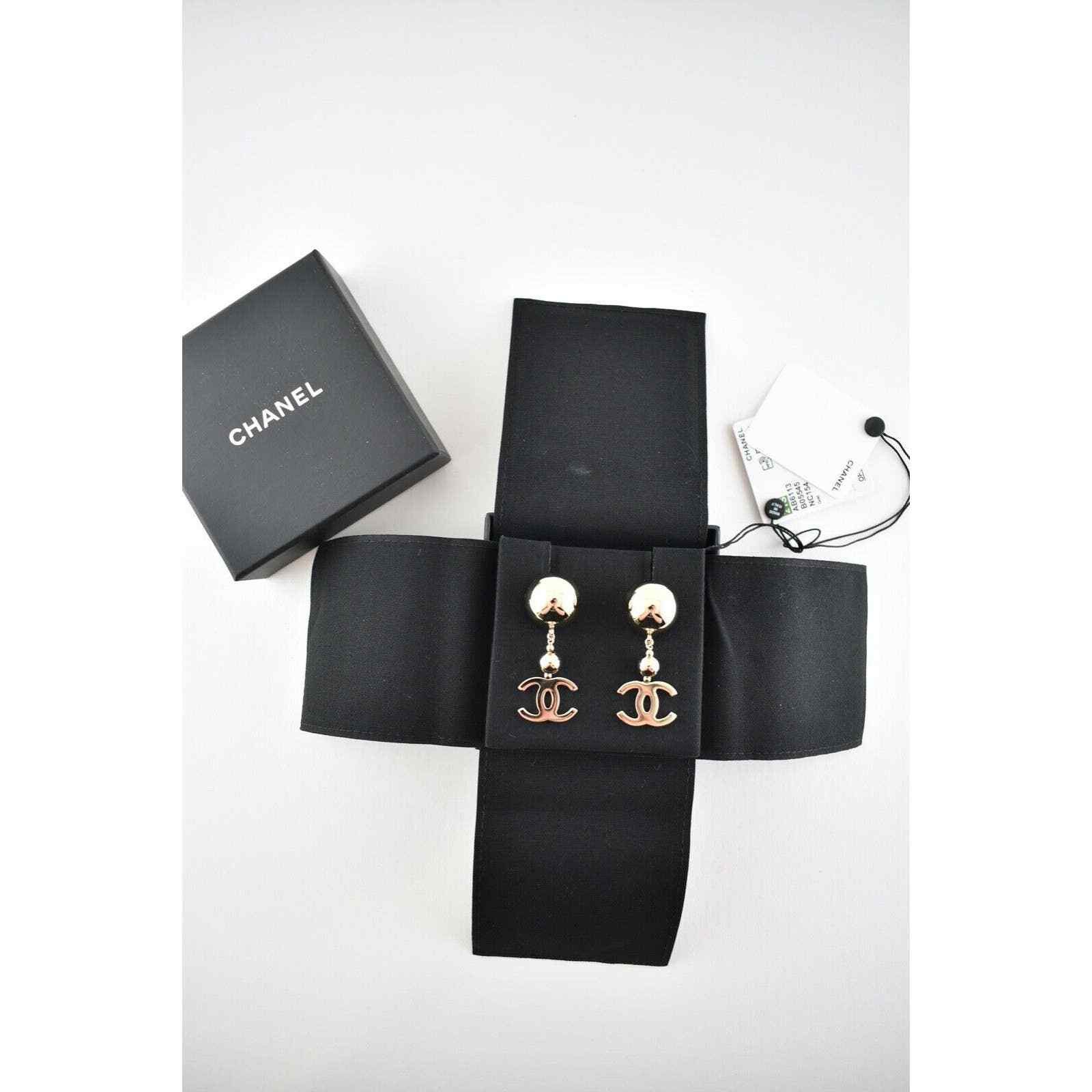 Chanel Chanel Gold Metal Balls Link Chain Dangle Drop Stud Earrings Size ONE SIZE - 5 Thumbnail